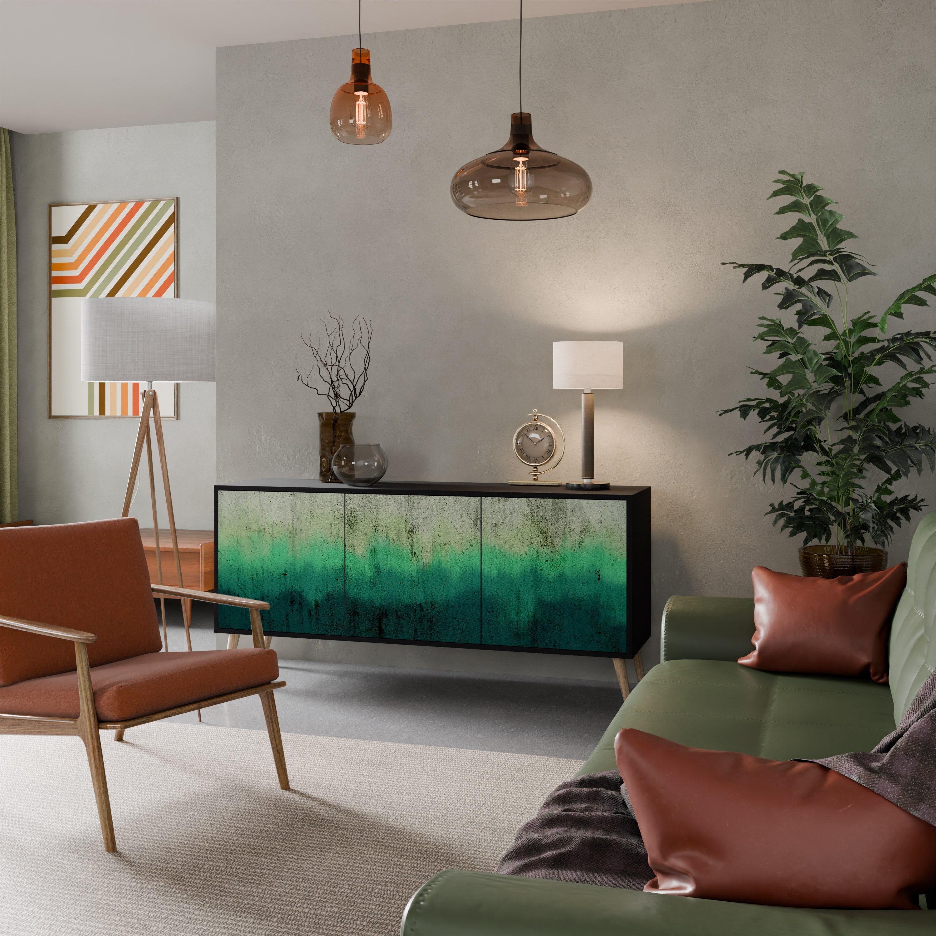 NORTHERN LIGHTS Sideboard mit 3 Türen in Schwarz