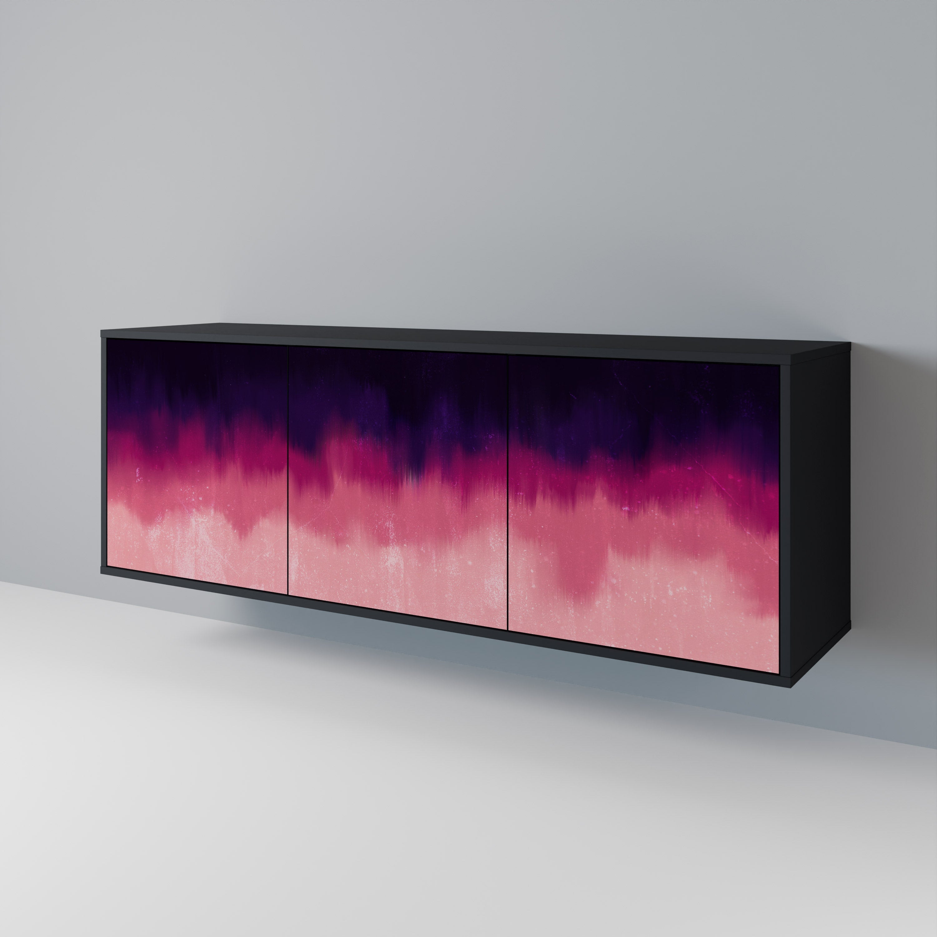 AURORA BOREALIS 3-türiges Sideboard in Schwarz