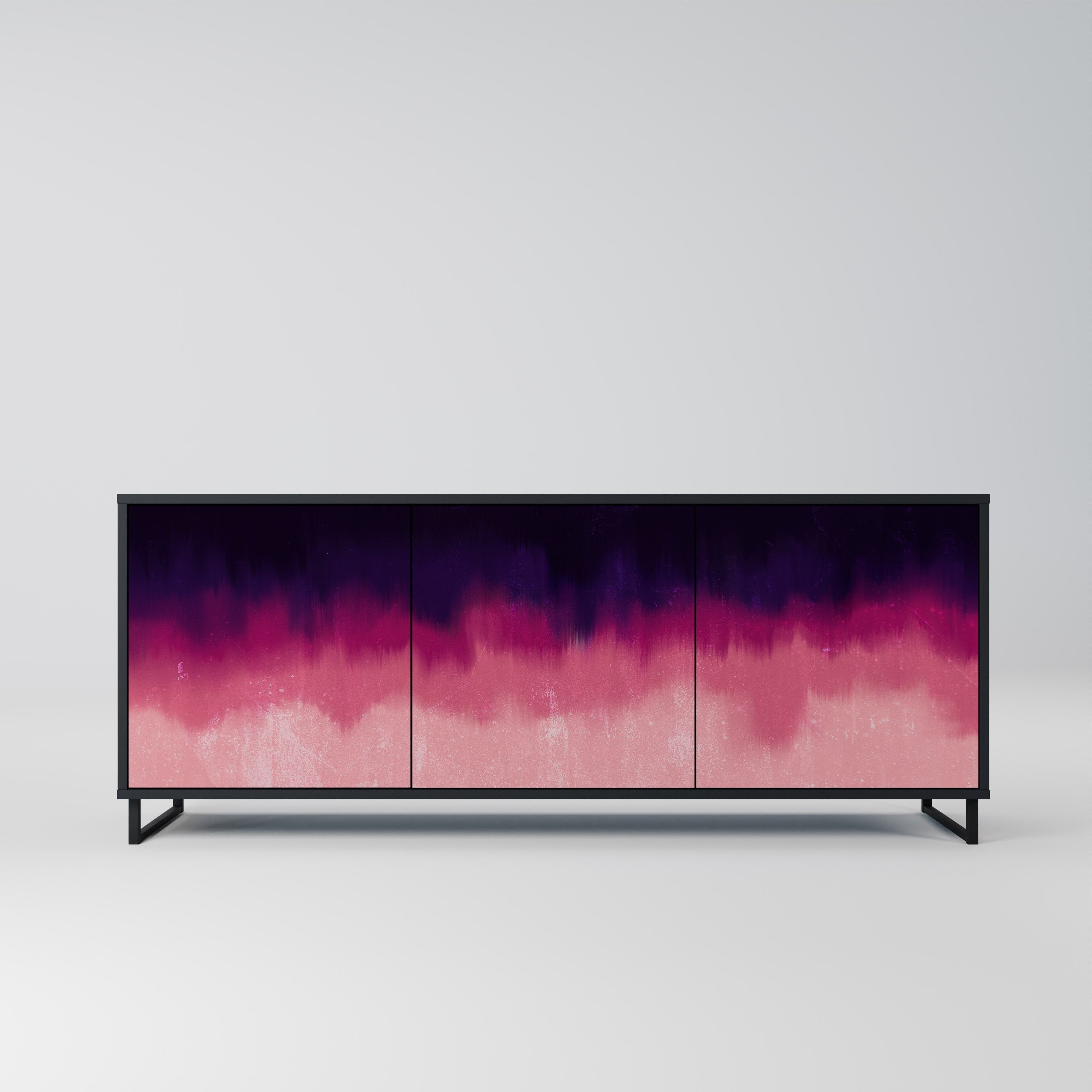 AURORA BOREALIS 3-türiges Sideboard in Schwarz