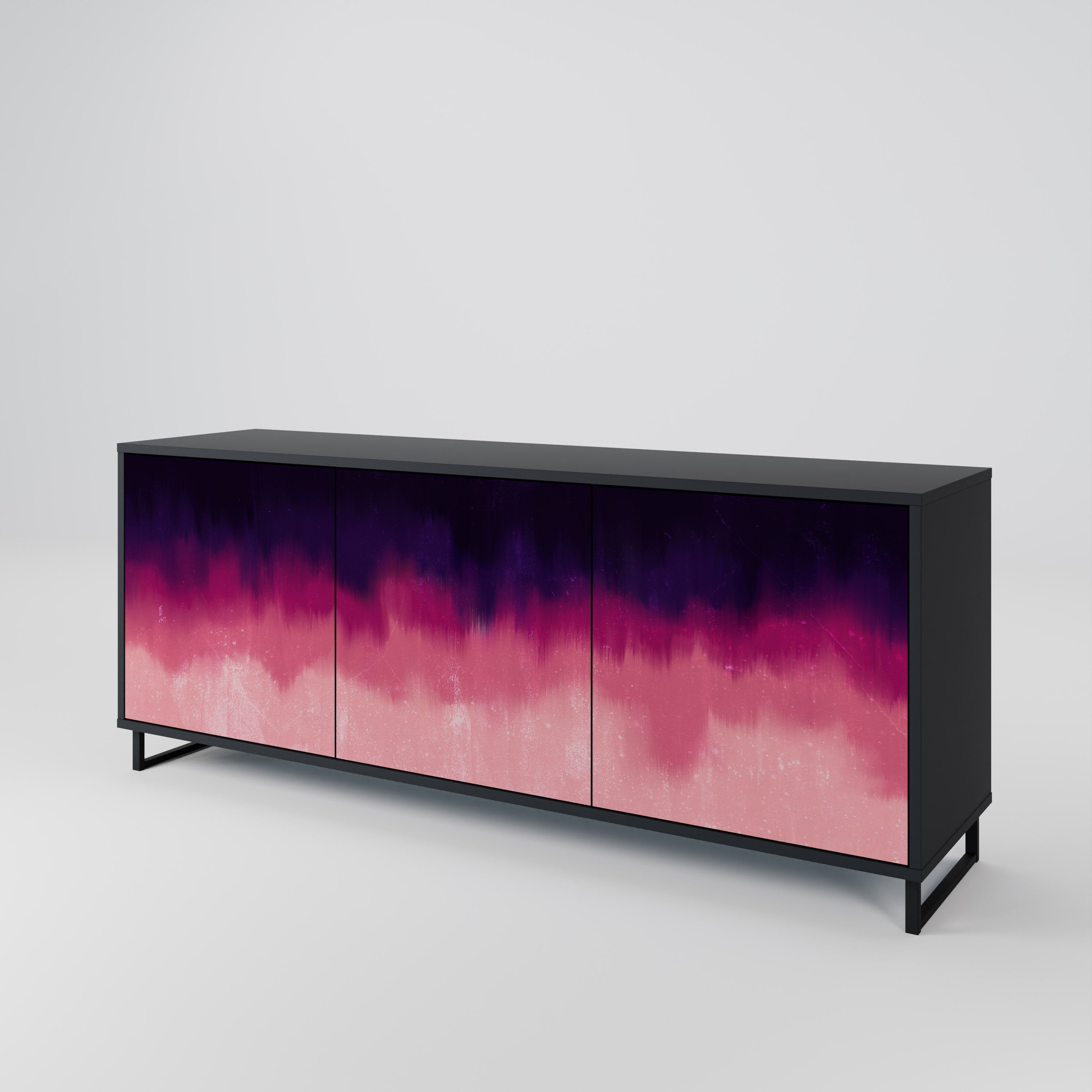 AURORA BOREALIS 3-türiges Sideboard in Schwarz