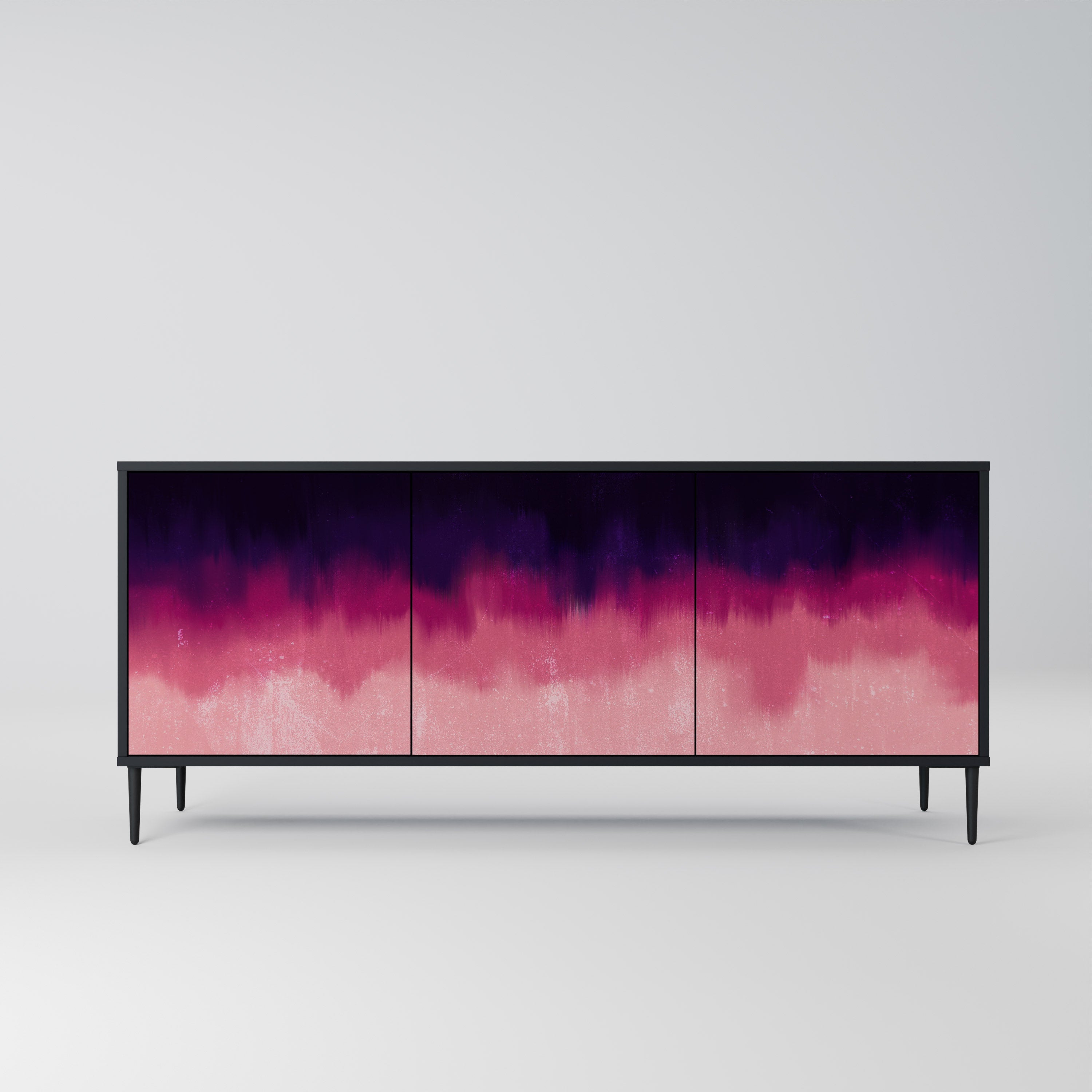 AURORA BOREALIS 3-türiges Sideboard in Schwarz