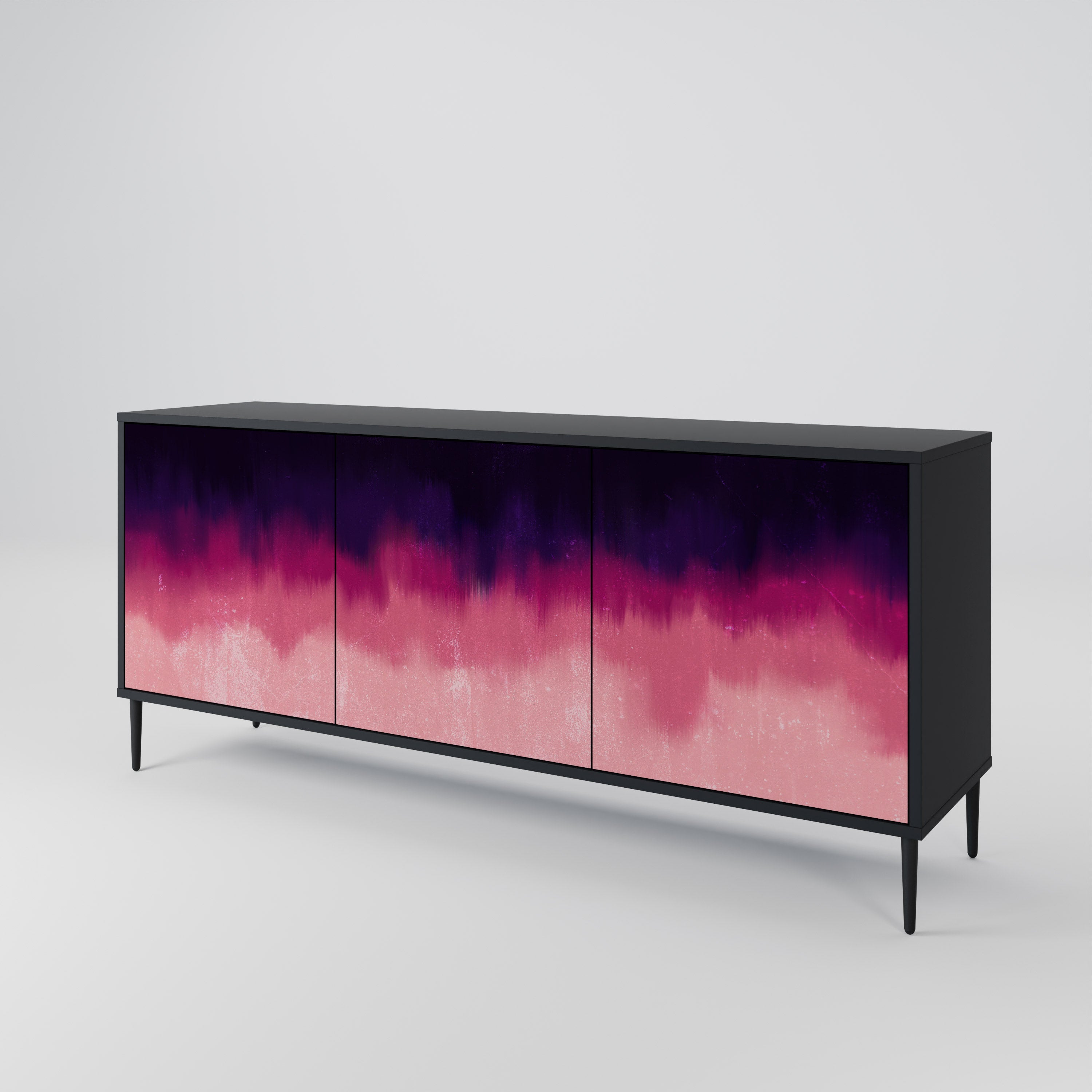 AURORA BOREALIS 3-türiges Sideboard in Schwarz