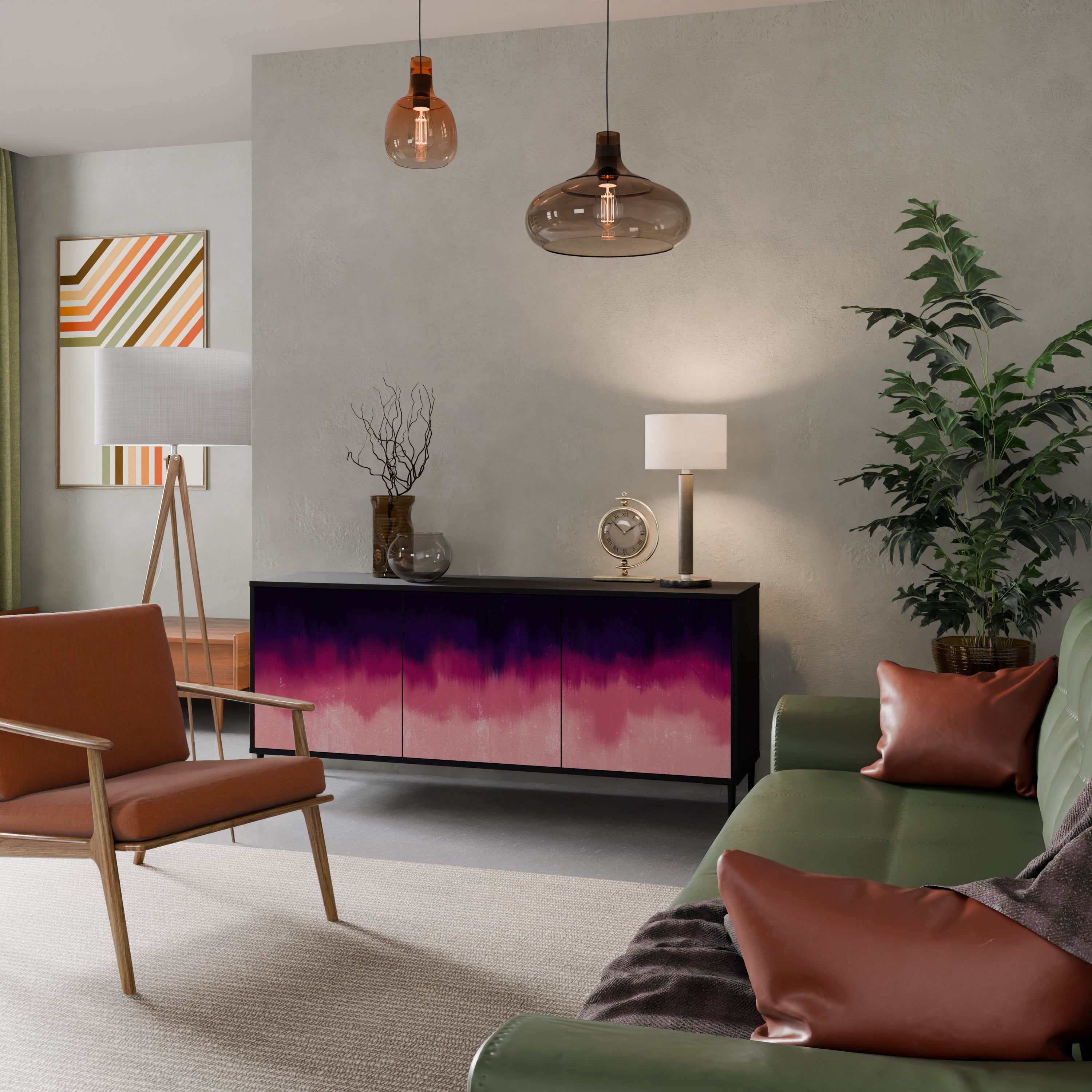 AURORA BOREALIS 3-türiges Sideboard in Schwarz