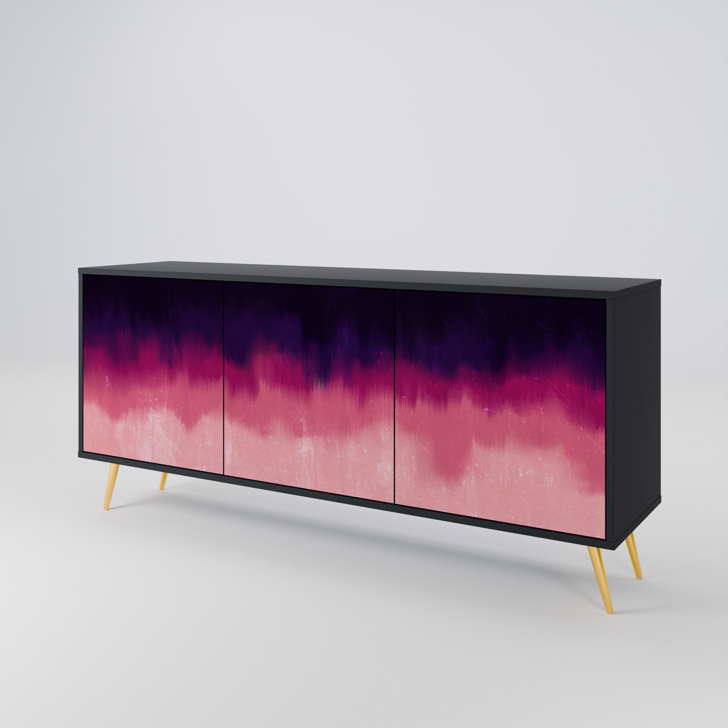 AURORA BOREALIS 3-türiges Sideboard in Schwarz