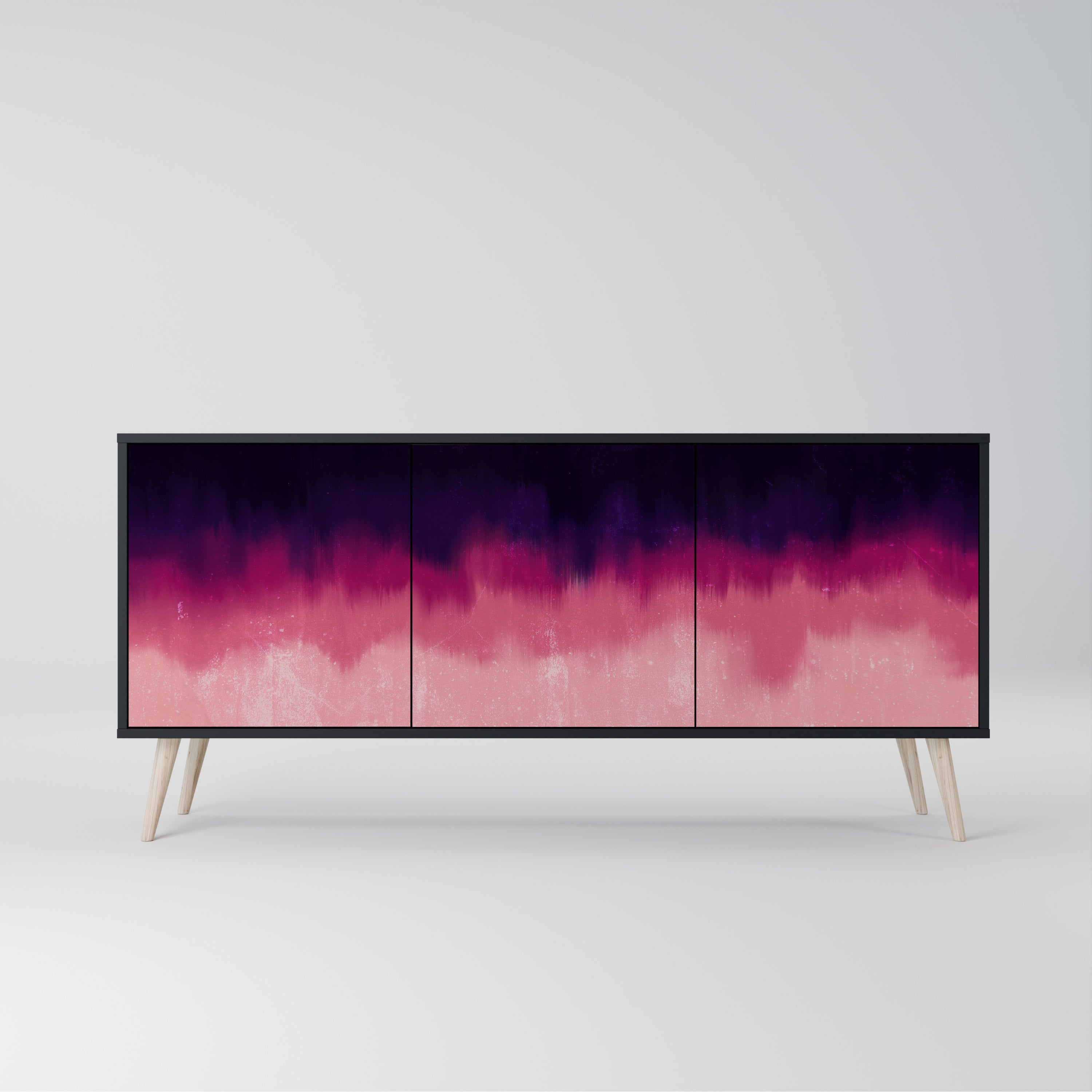 AURORA BOREALIS 3-türiges Sideboard in Schwarz