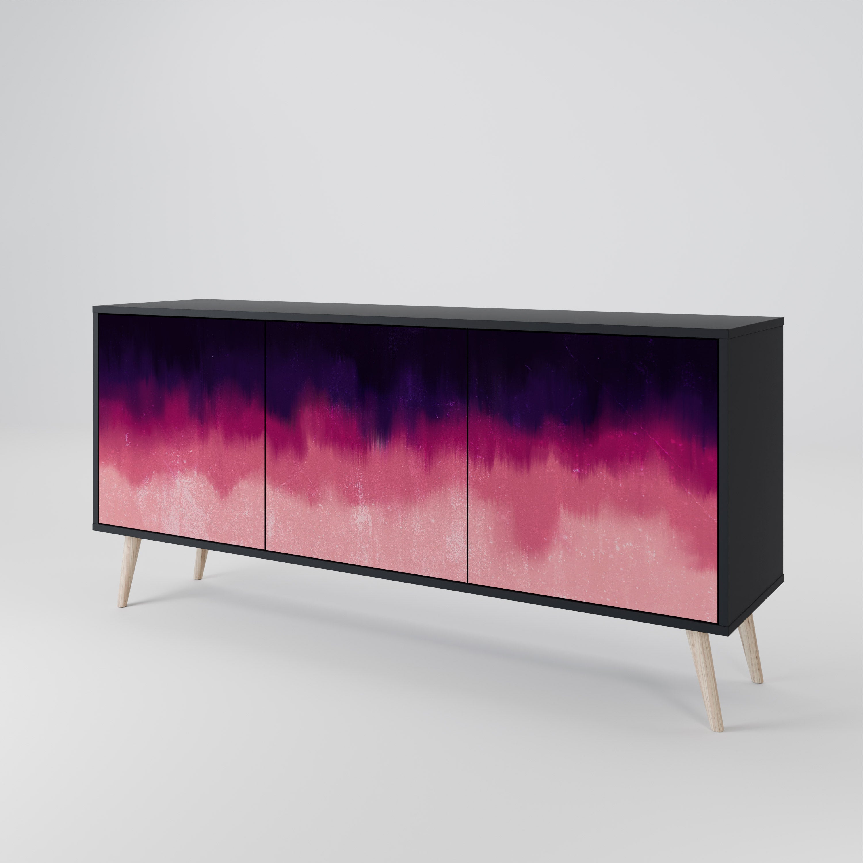 AURORA BOREALIS 3-türiges Sideboard in Schwarz