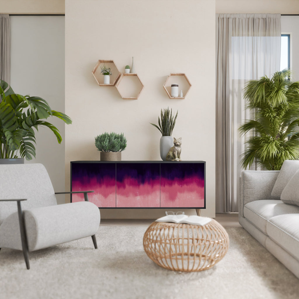 AURORA BOREALIS 3-türiges Sideboard in Schwarz
