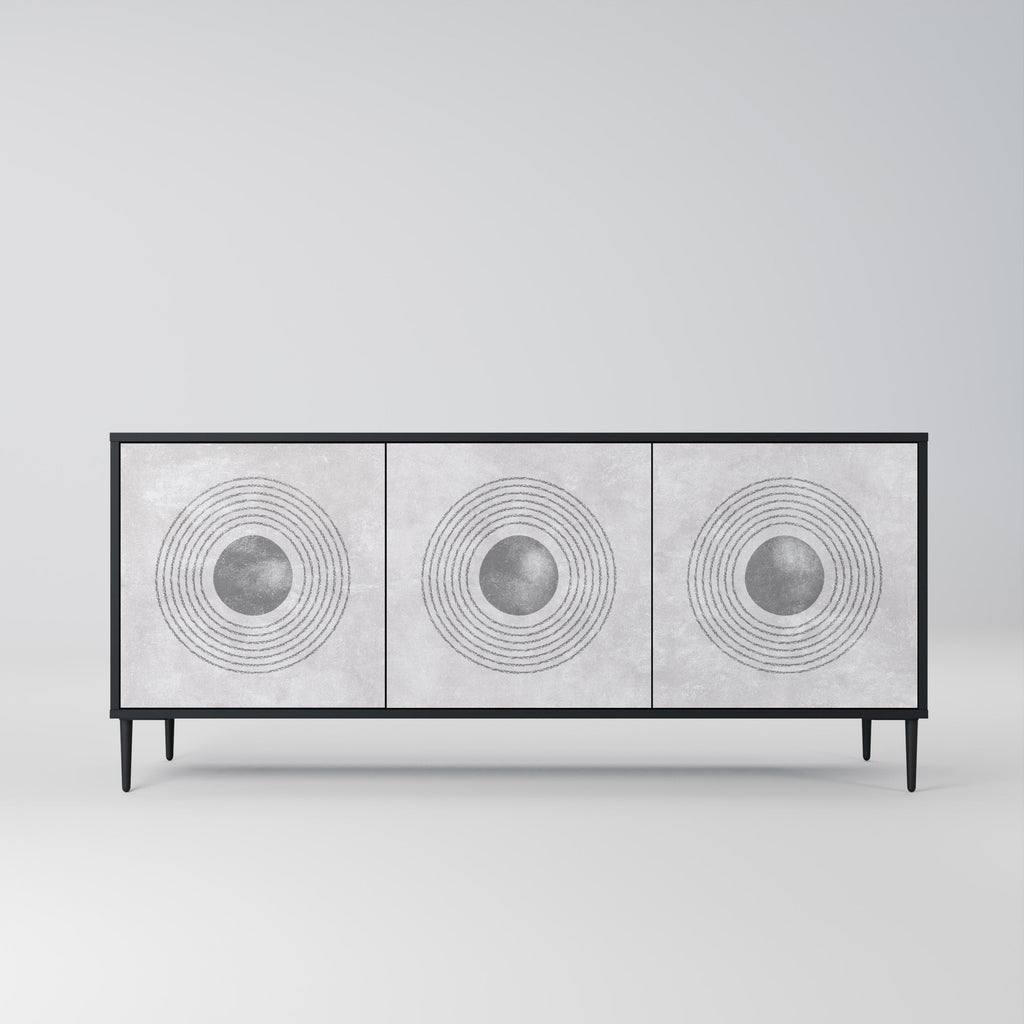 SOLID CIRCLES Sideboard mit 3 Türen in Schwarz