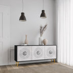 SOLID CIRCLES 3-Door Sideboard in Black Finish