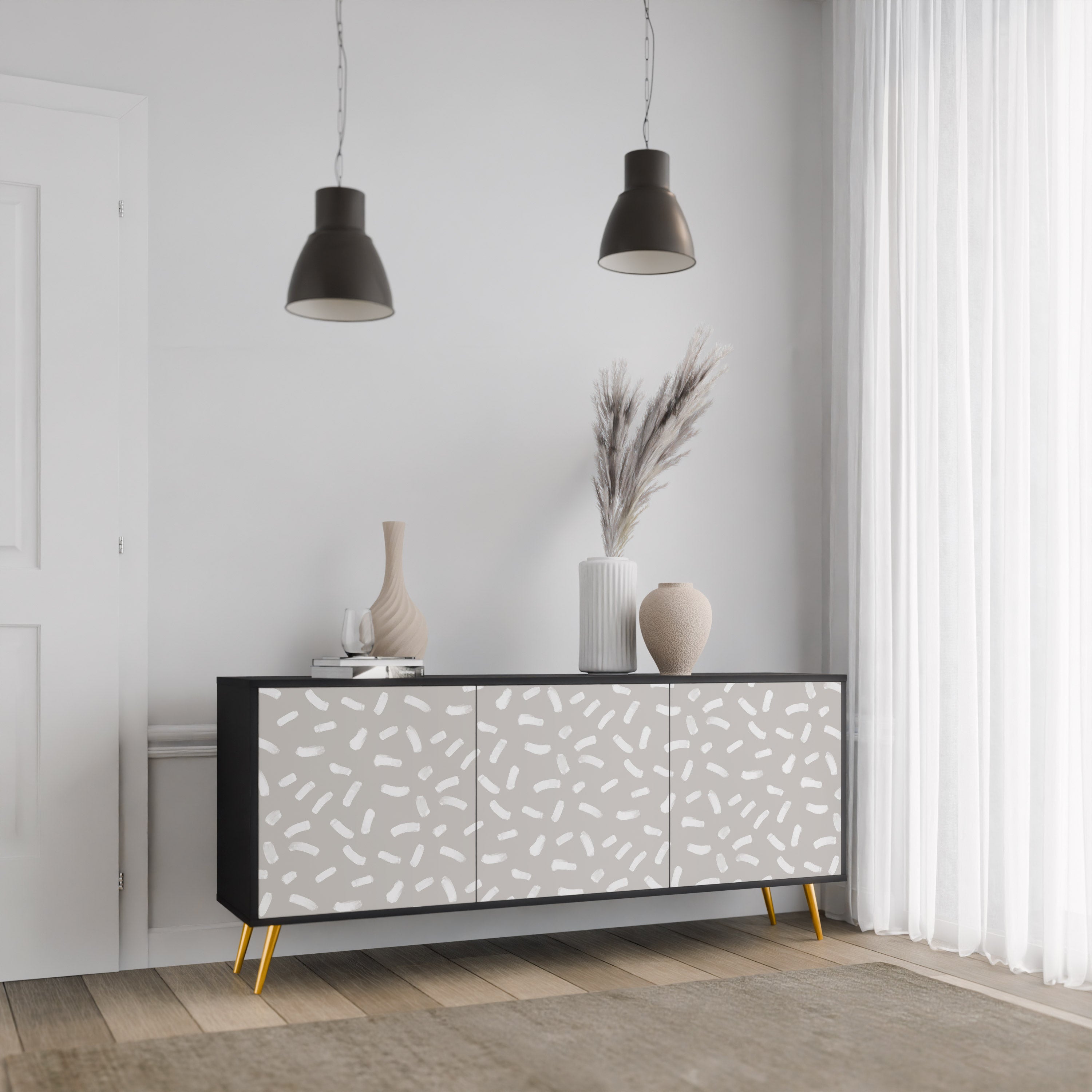 PASSING SECONDS 3-türiges Sideboard in Schwarz
