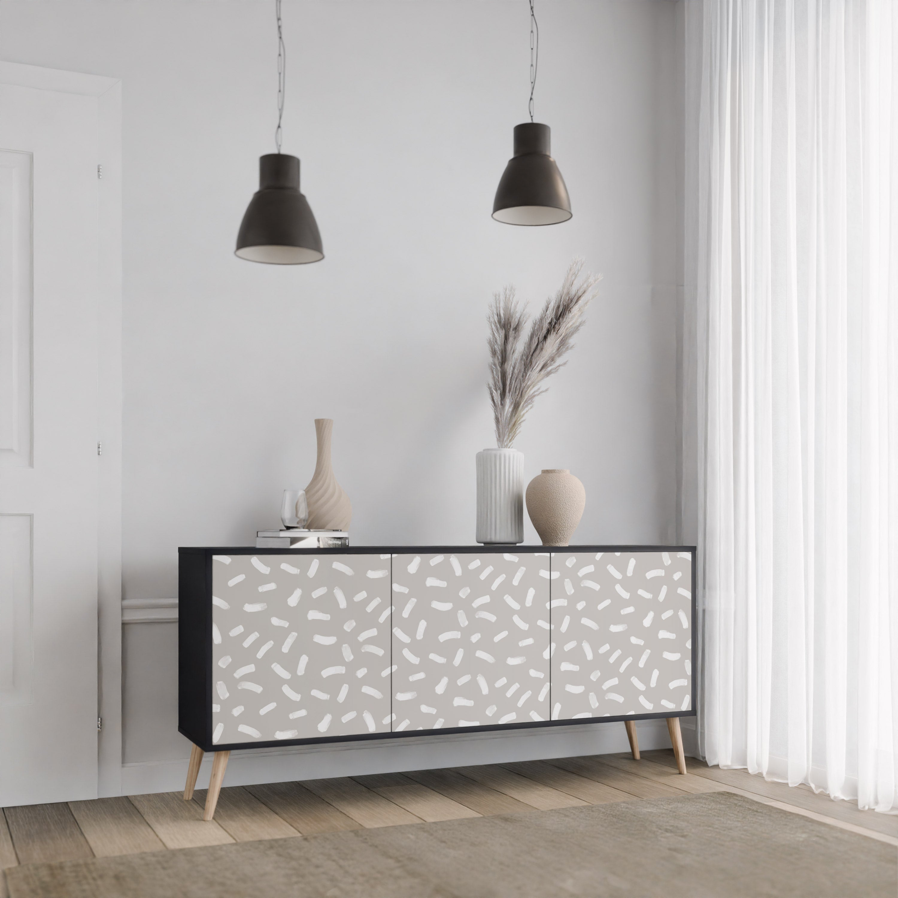 PASSING SECONDS 3-türiges Sideboard in Schwarz
