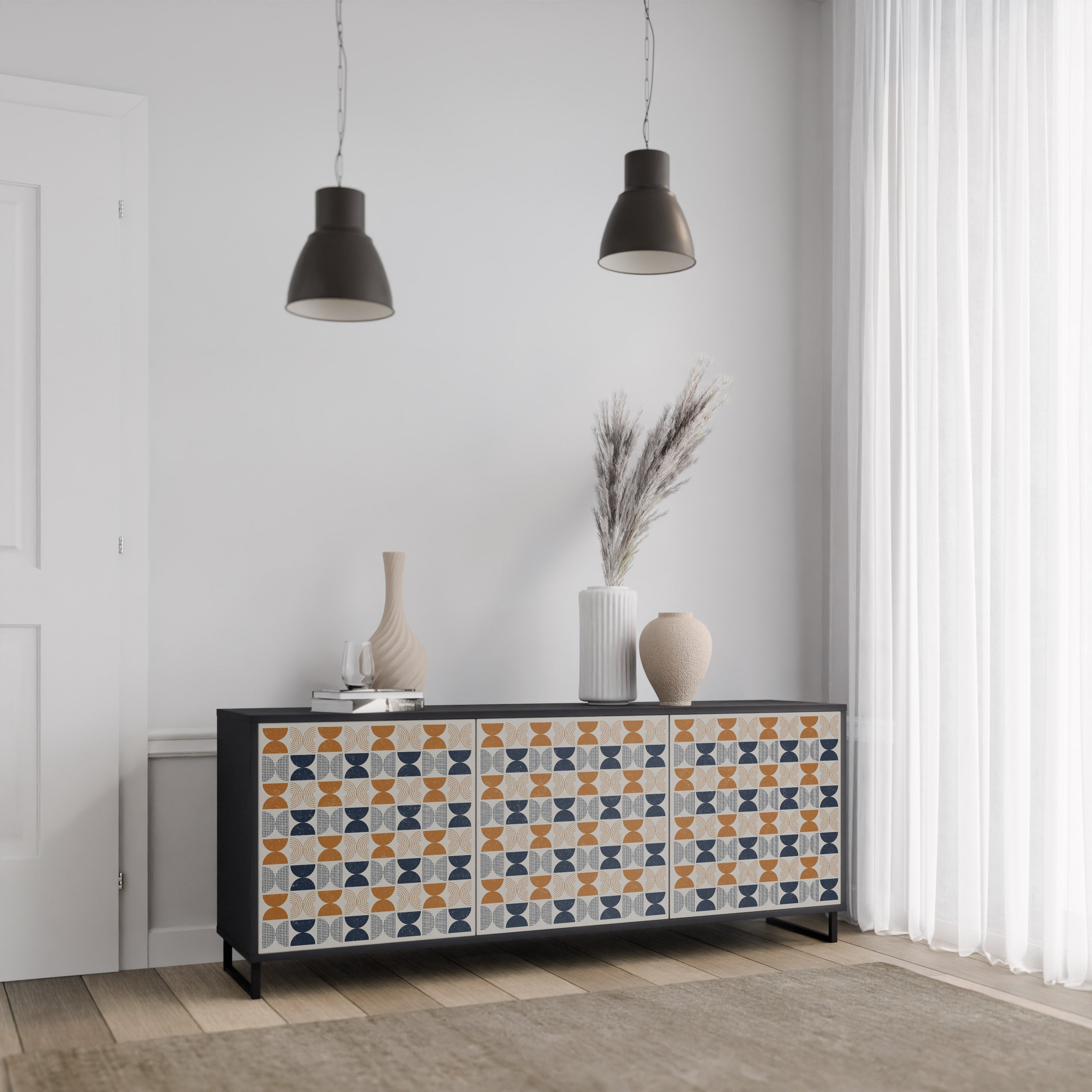 REFLECTION RANGE 3-türiges Sideboard in Schwarz