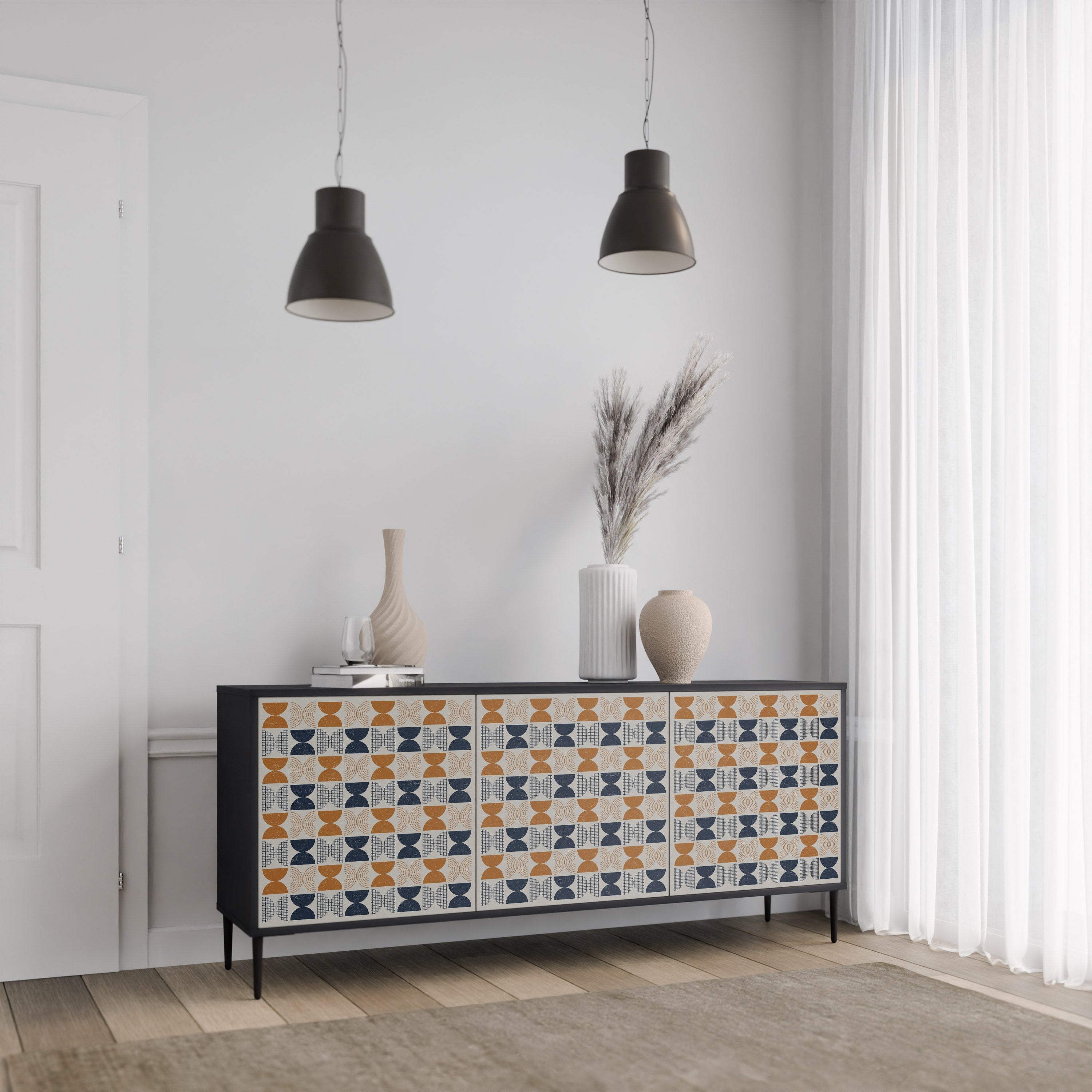 REFLECTION RANGE 3-türiges Sideboard in Schwarz