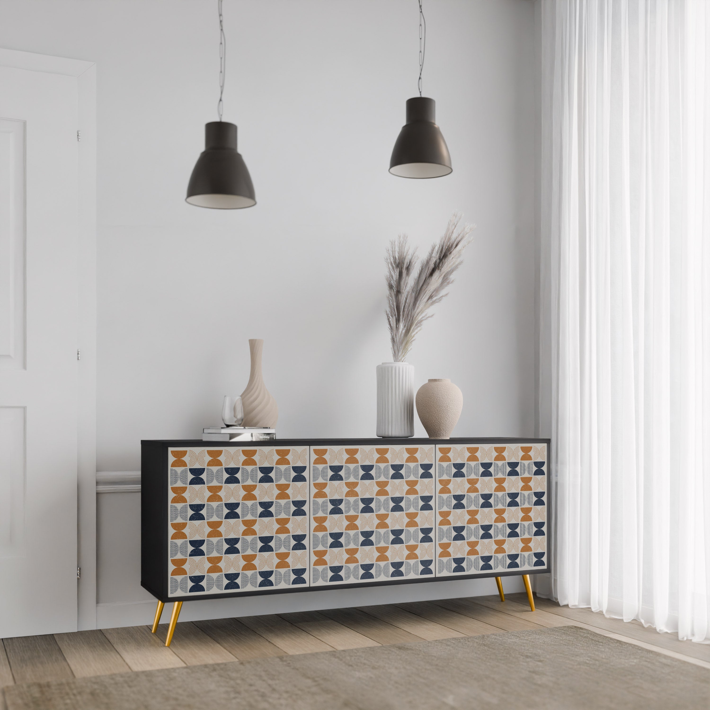 REFLECTION RANGE 3-türiges Sideboard in Schwarz
