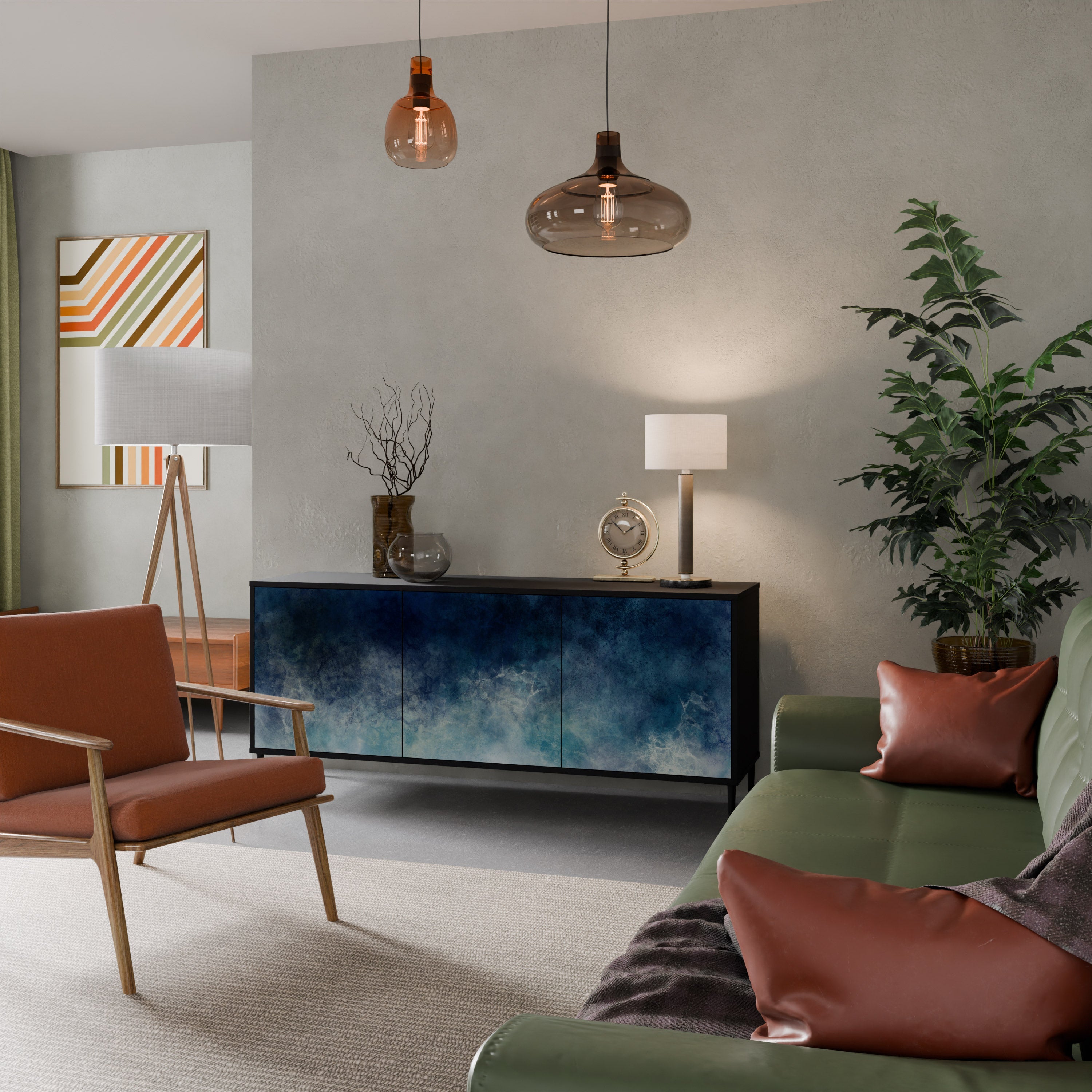 CELESTIAL FALL 3-türiges Sideboard in Schwarz