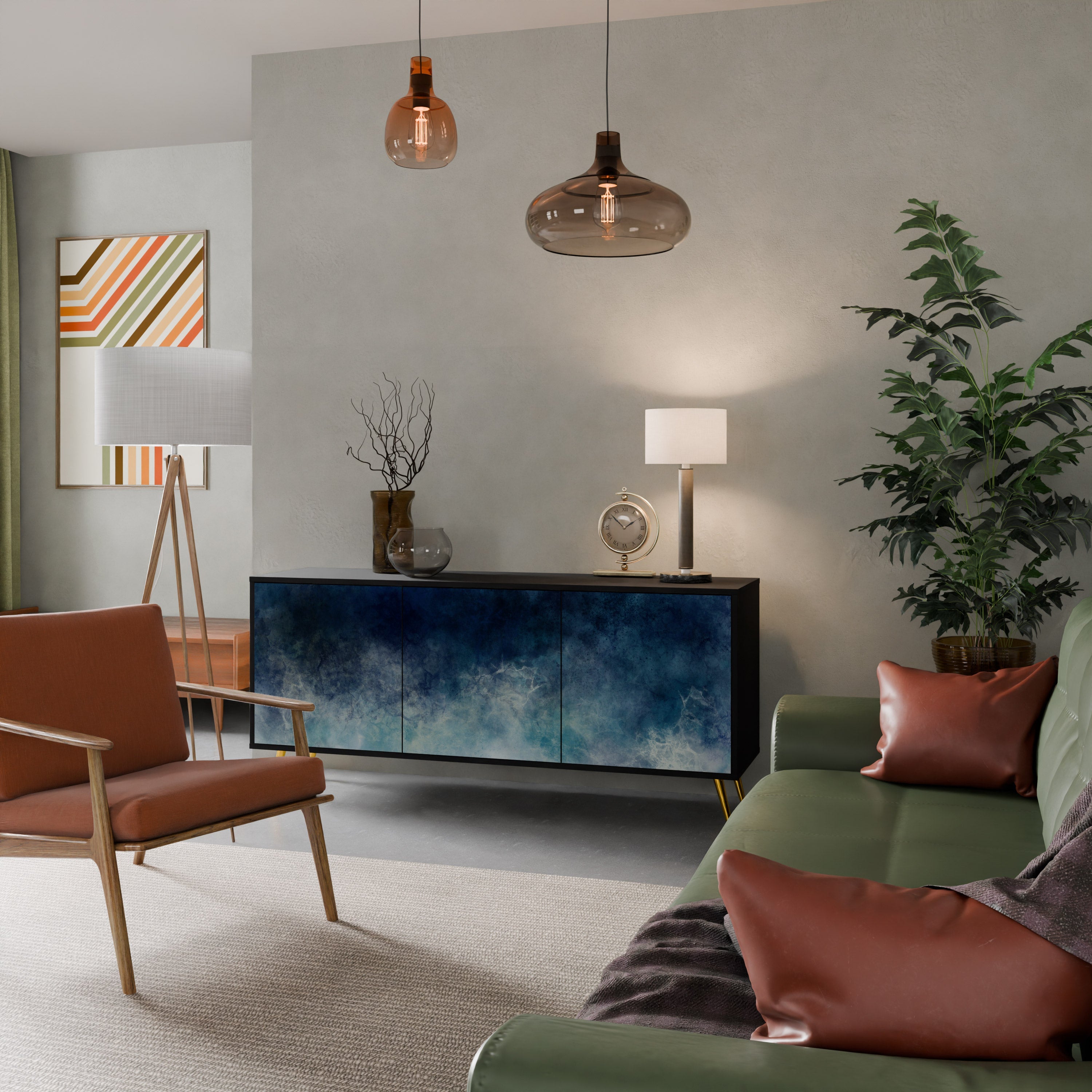 CELESTIAL FALL 3-türiges Sideboard in Schwarz
