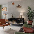 MARBLE OF TOMMORROW 3-Door Sideboard in Black Finish