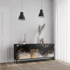 MARBLE OF TOMMORROW 3-Door Sideboard in Black Finish