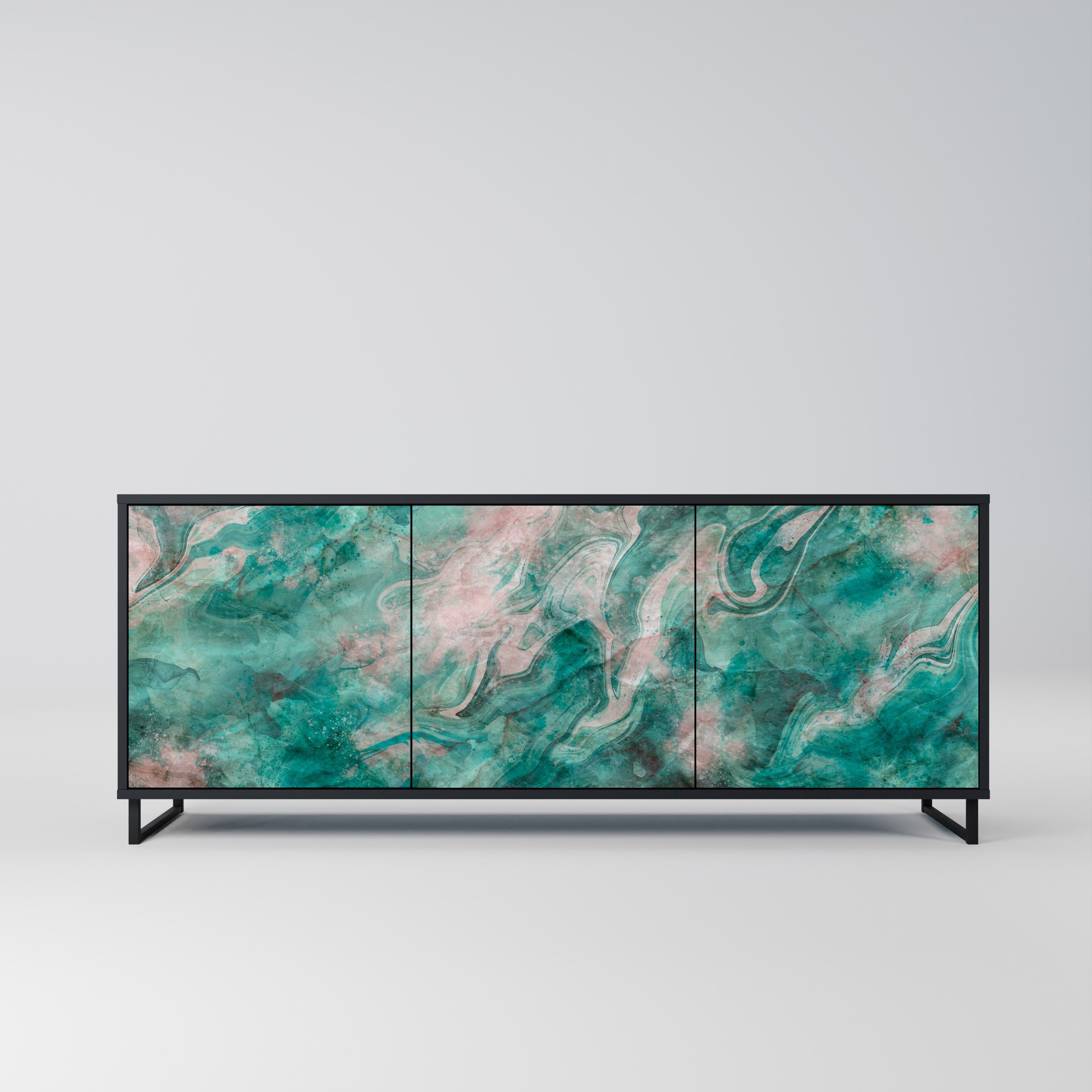 ABSTRACT ALCHEMY 3-türiges Sideboard in Schwarz