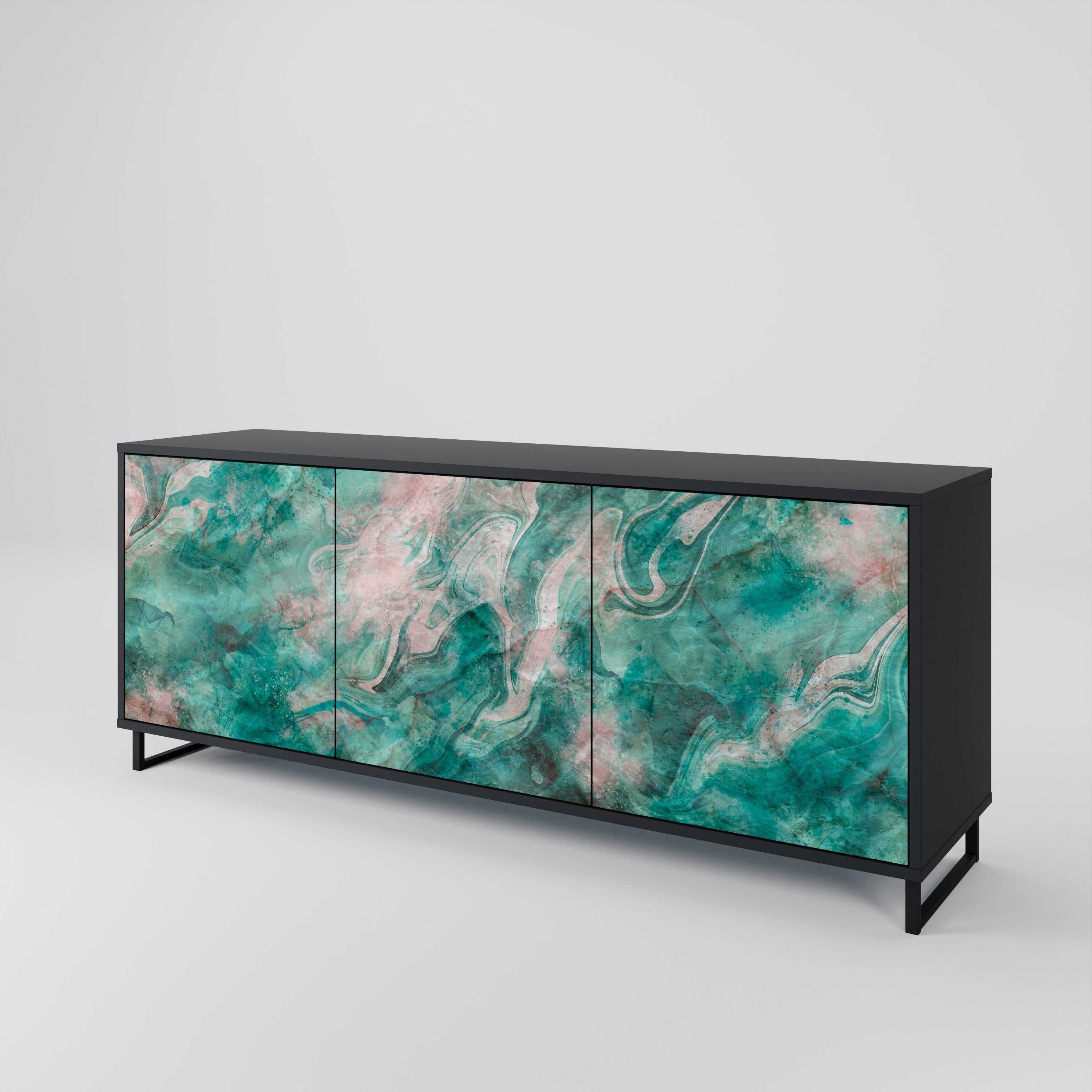 ABSTRACT ALCHEMY 3-türiges Sideboard in Schwarz