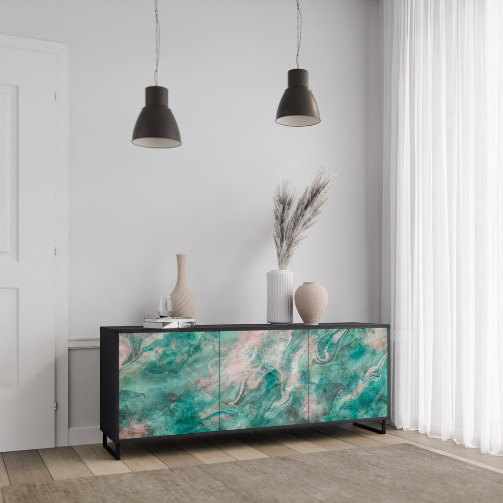 ABSTRACT ALCHEMY 3-türiges Sideboard in Schwarz