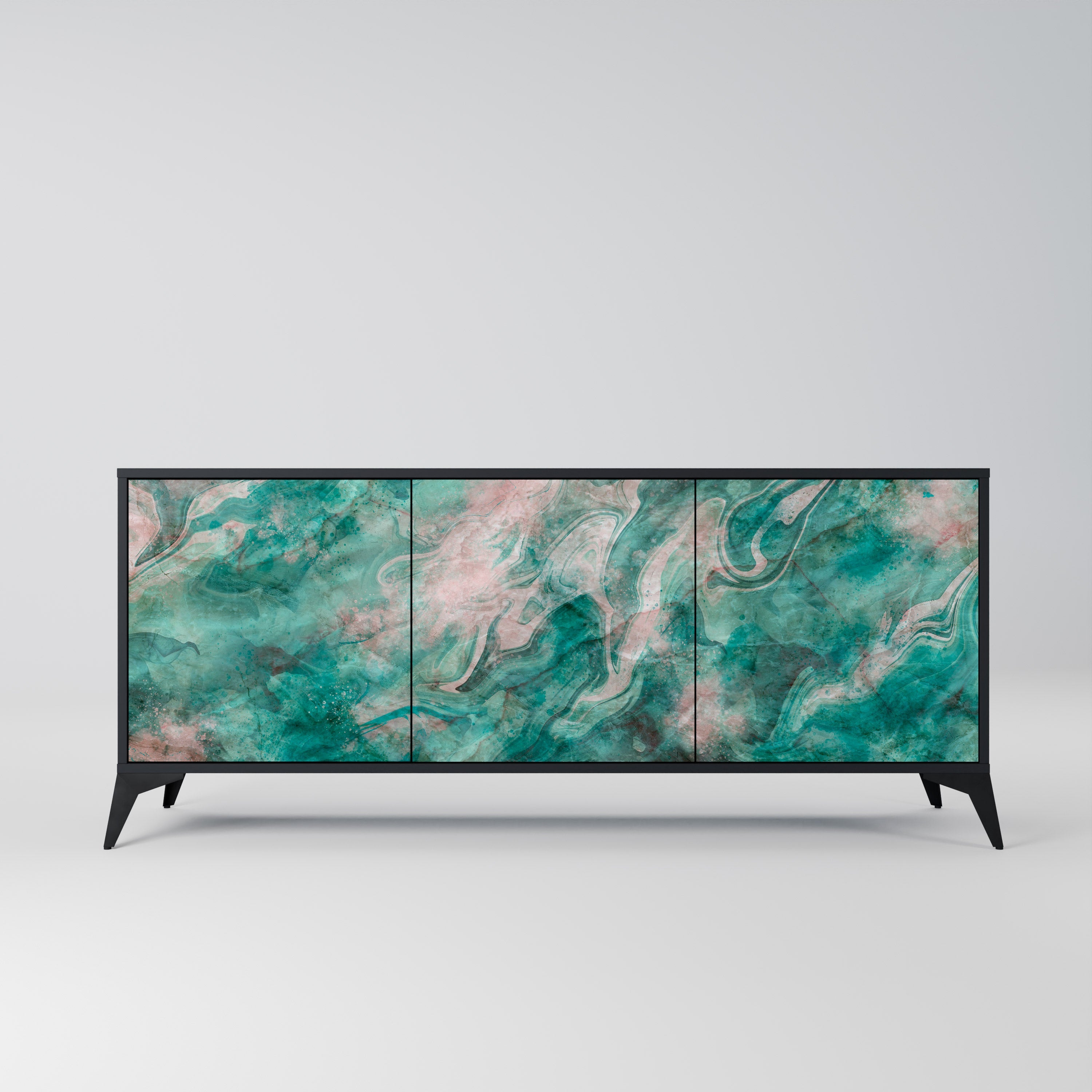 ABSTRACT ALCHEMY 3-türiges Sideboard in Schwarz