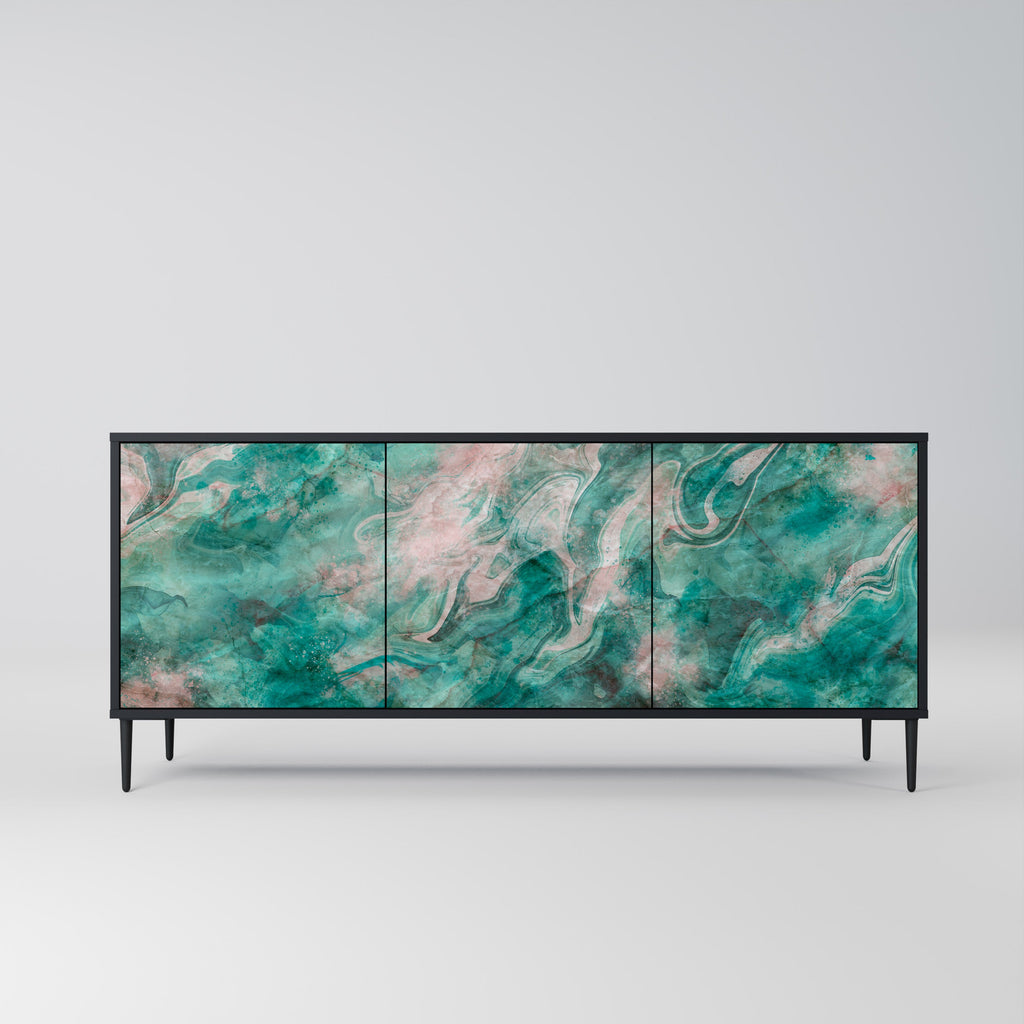 ABSTRACT ALCHEMY 3-türiges Sideboard in Schwarz