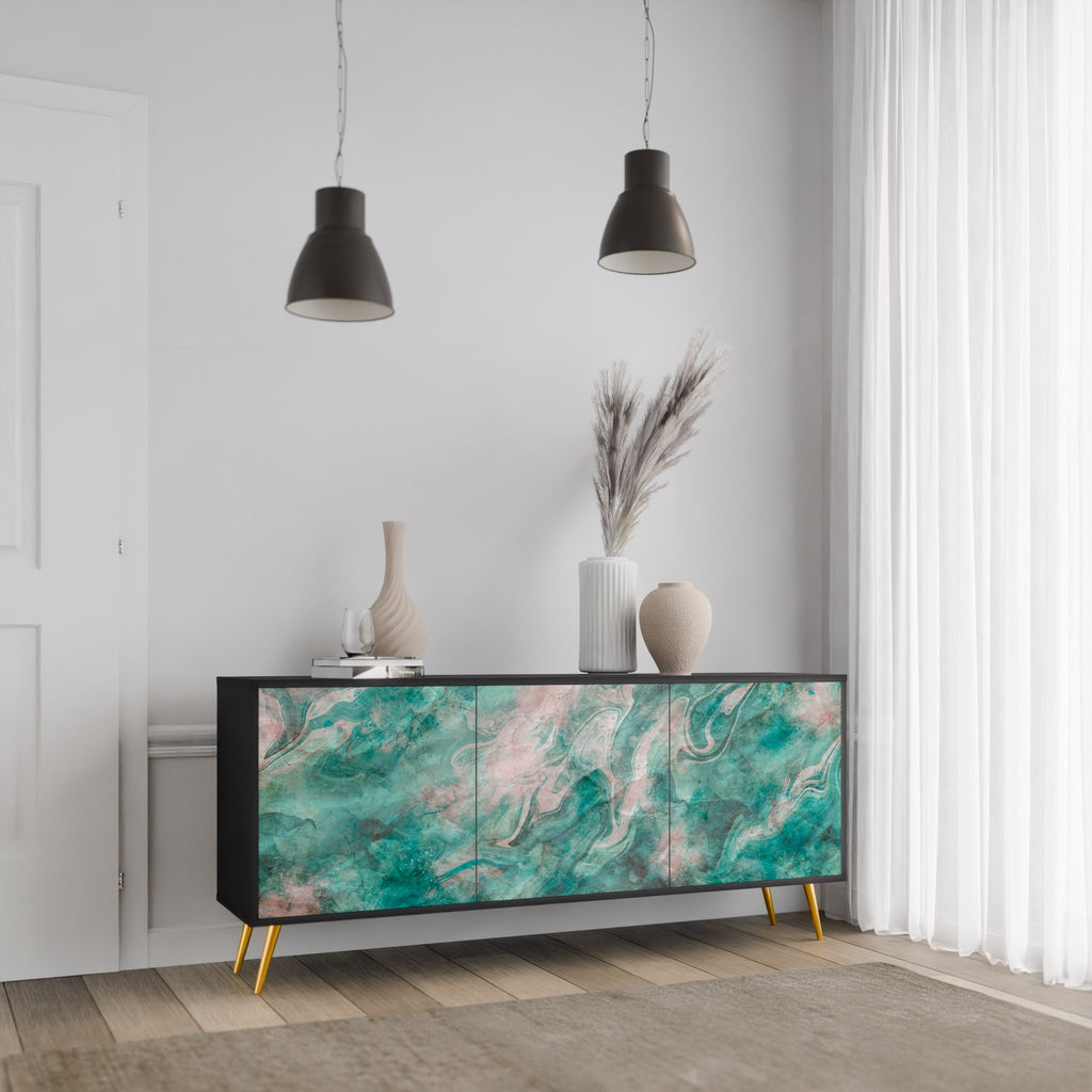 ABSTRACT ALCHEMY 3-türiges Sideboard in Schwarz