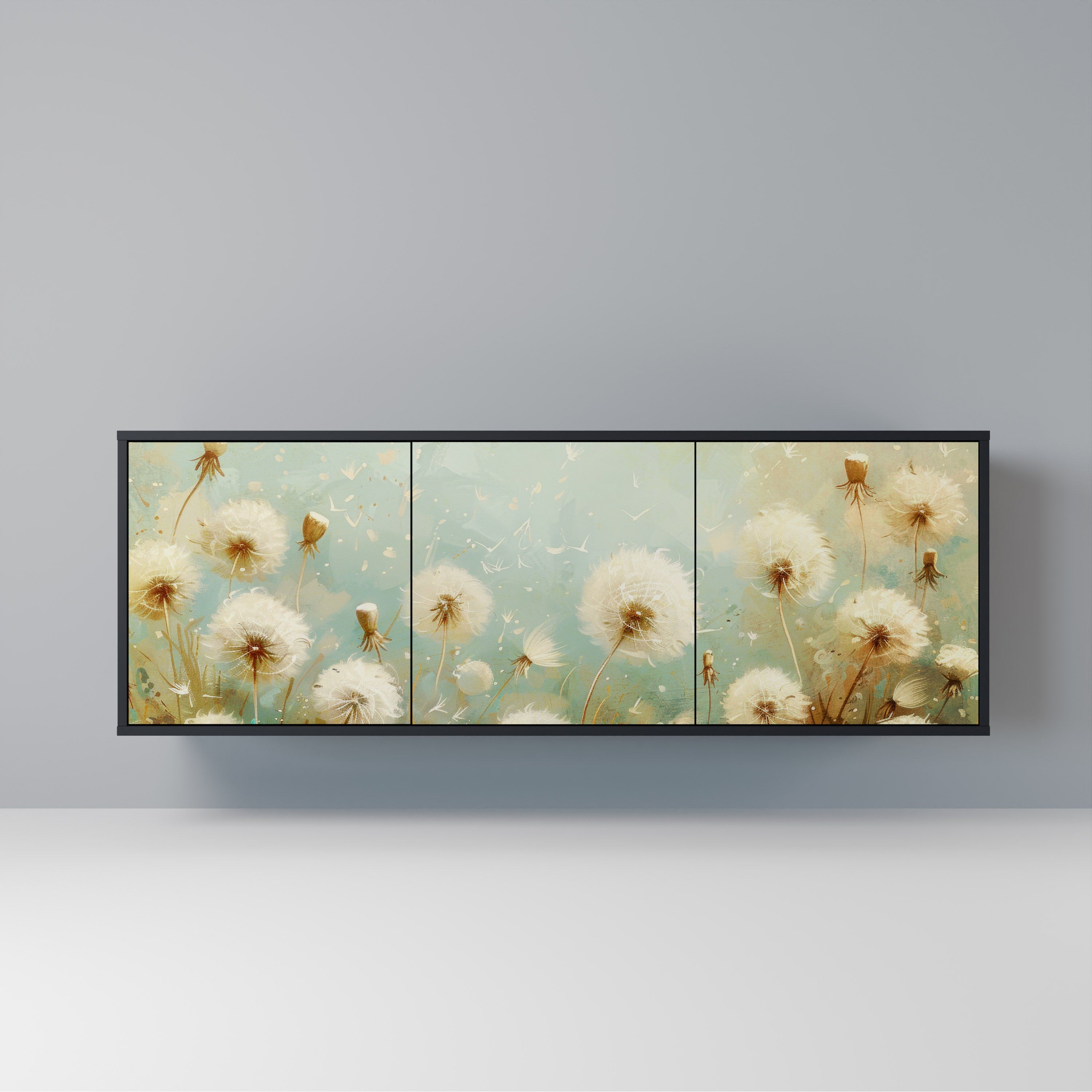 DREAMY MEADOW 3-türiges Sideboard in Schwarz