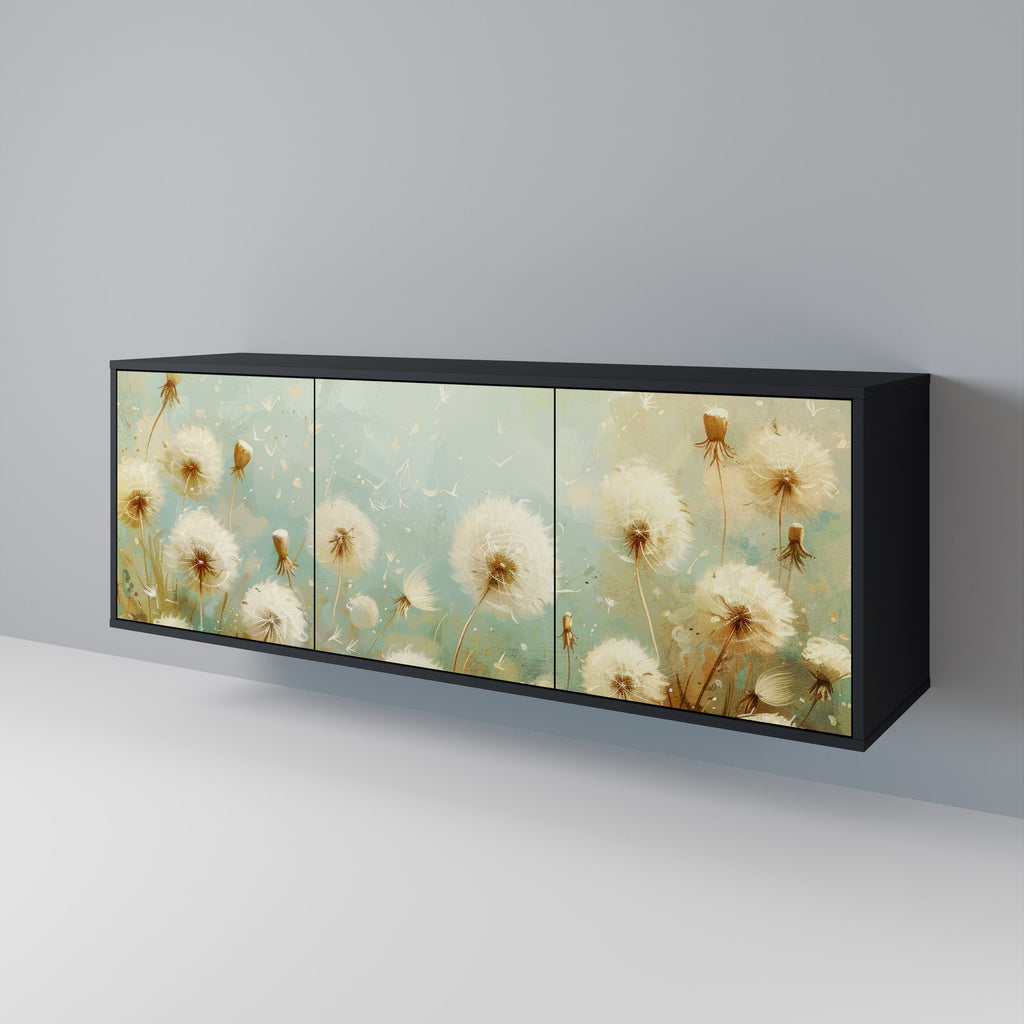 DREAMY MEADOW 3-türiges Sideboard in Schwarz