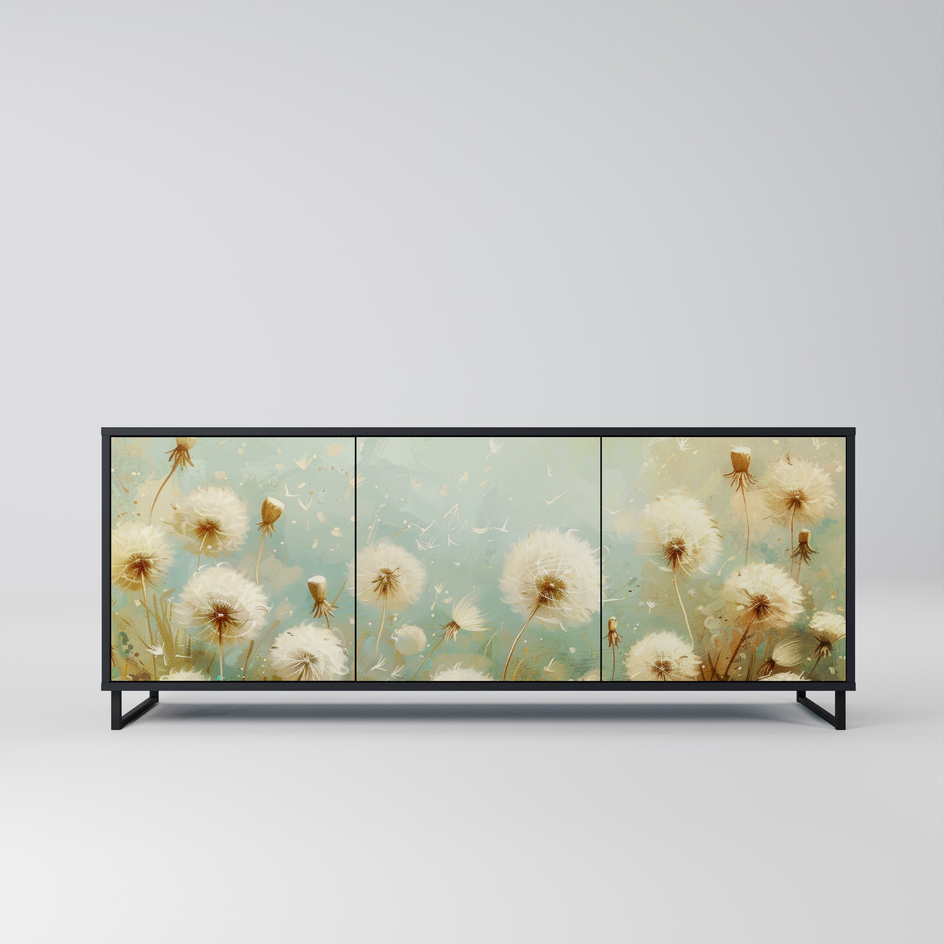 DREAMY MEADOW 3-türiges Sideboard in Schwarz