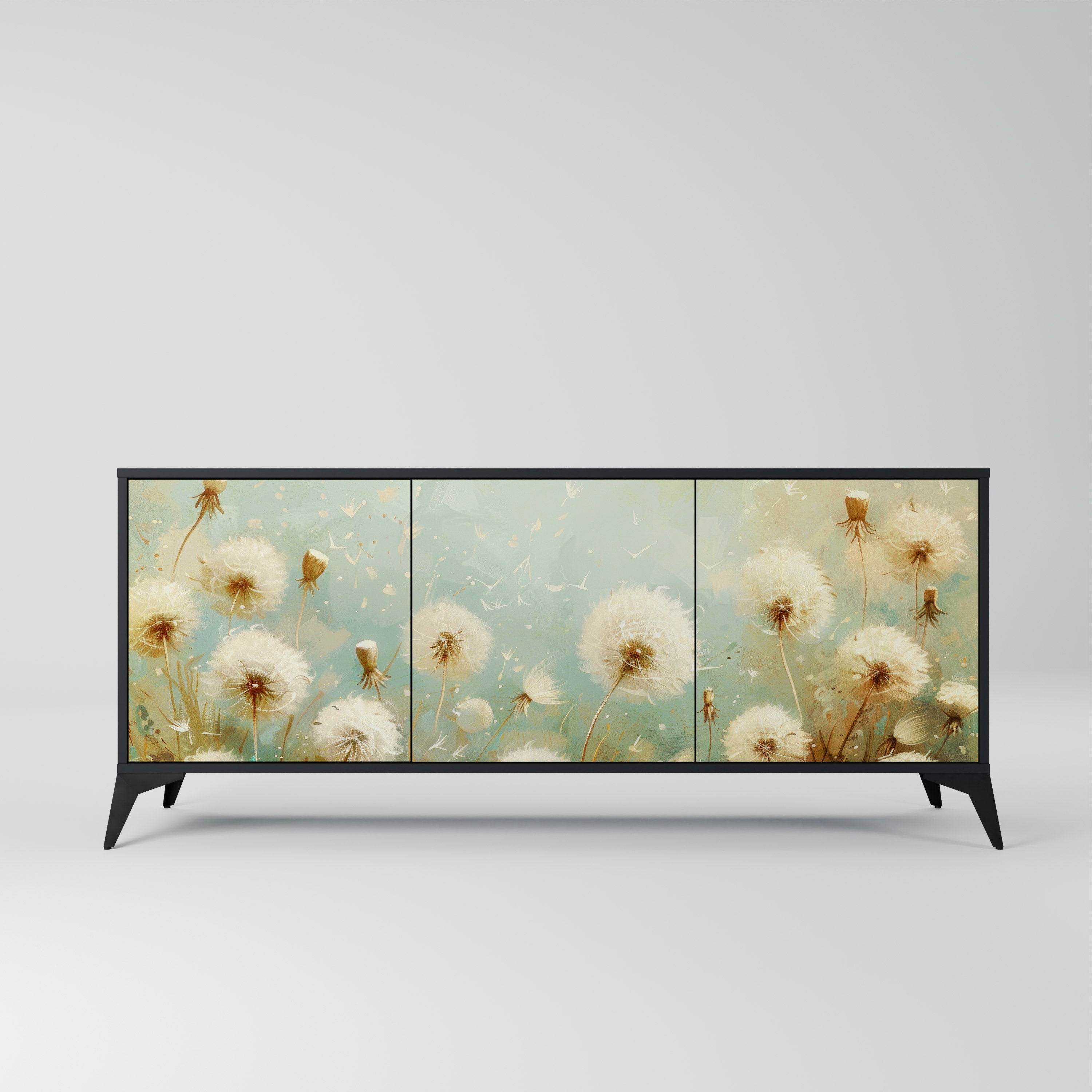 DREAMY MEADOW 3-türiges Sideboard in Schwarz