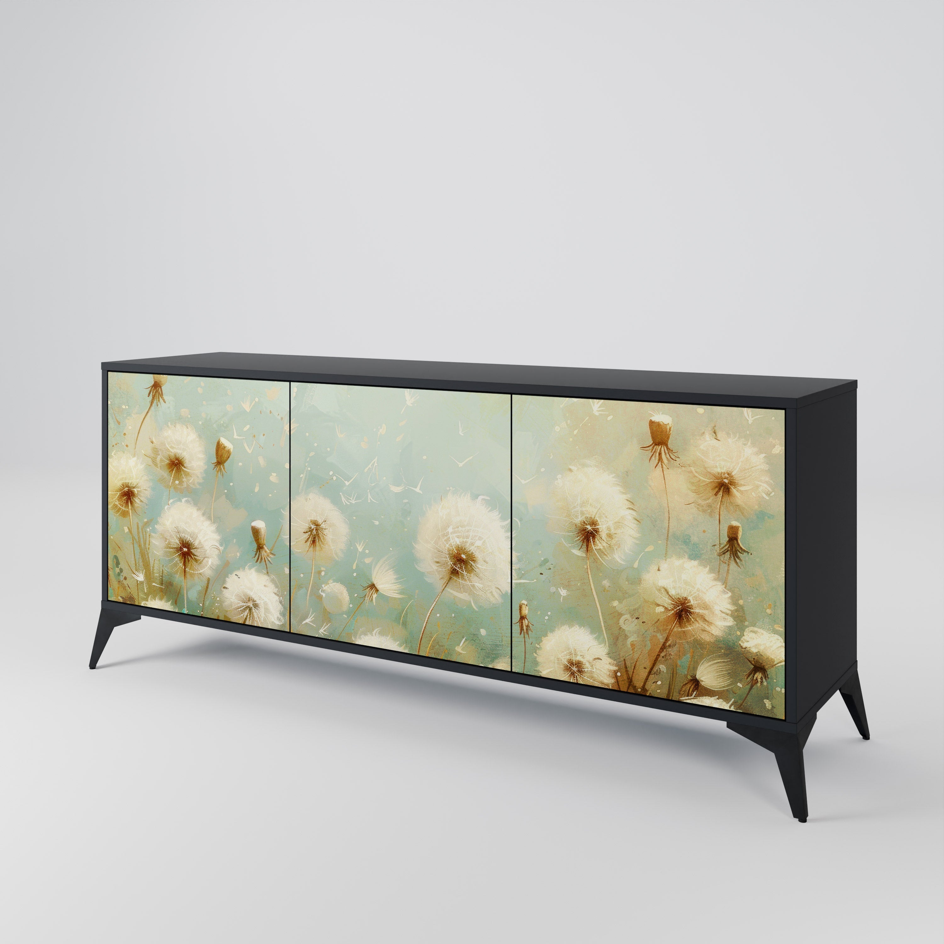 DREAMY MEADOW 3-türiges Sideboard in Schwarz