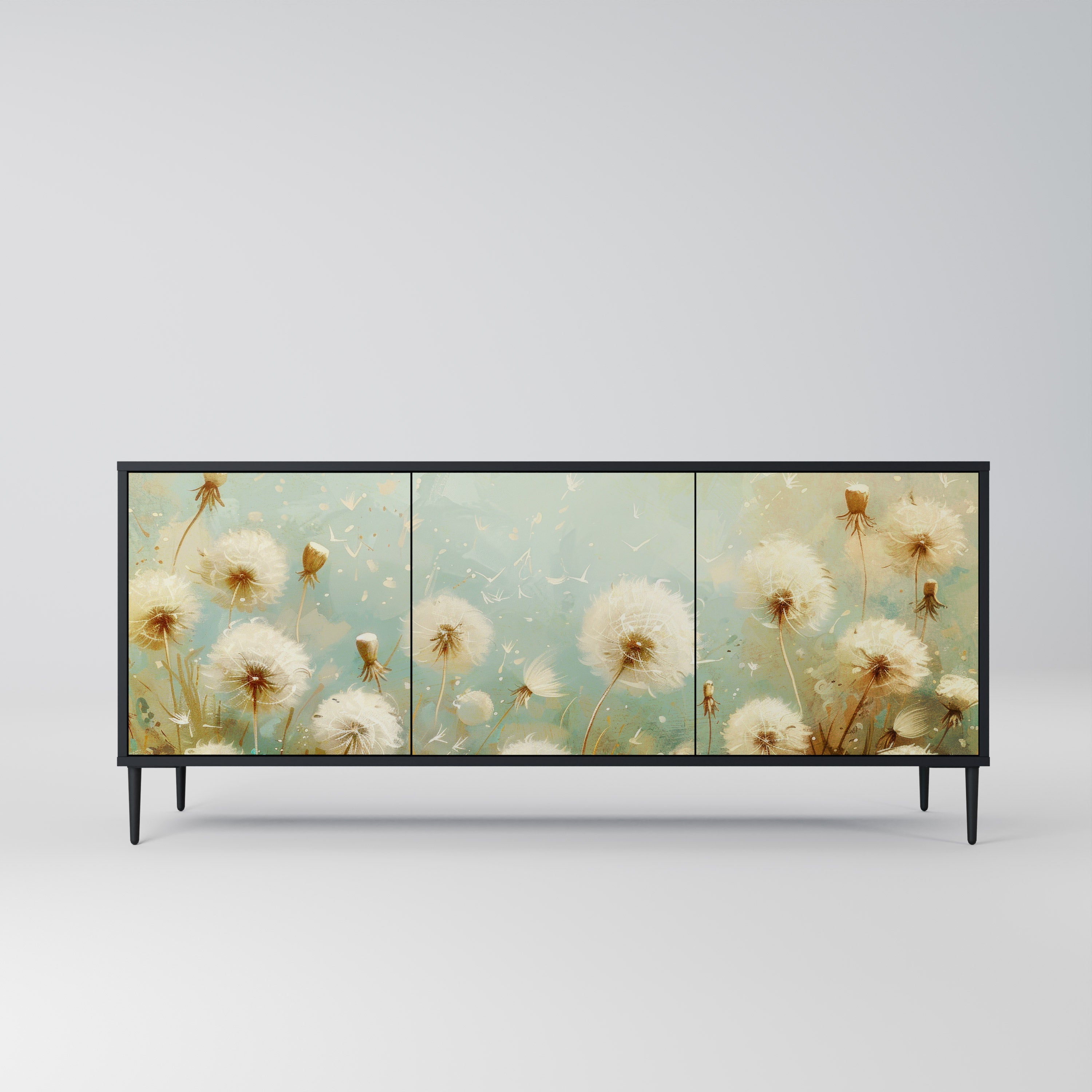 DREAMY MEADOW 3-türiges Sideboard in Schwarz