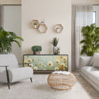 DREAMY MEADOW 3-Door Sideboard in Black Finish