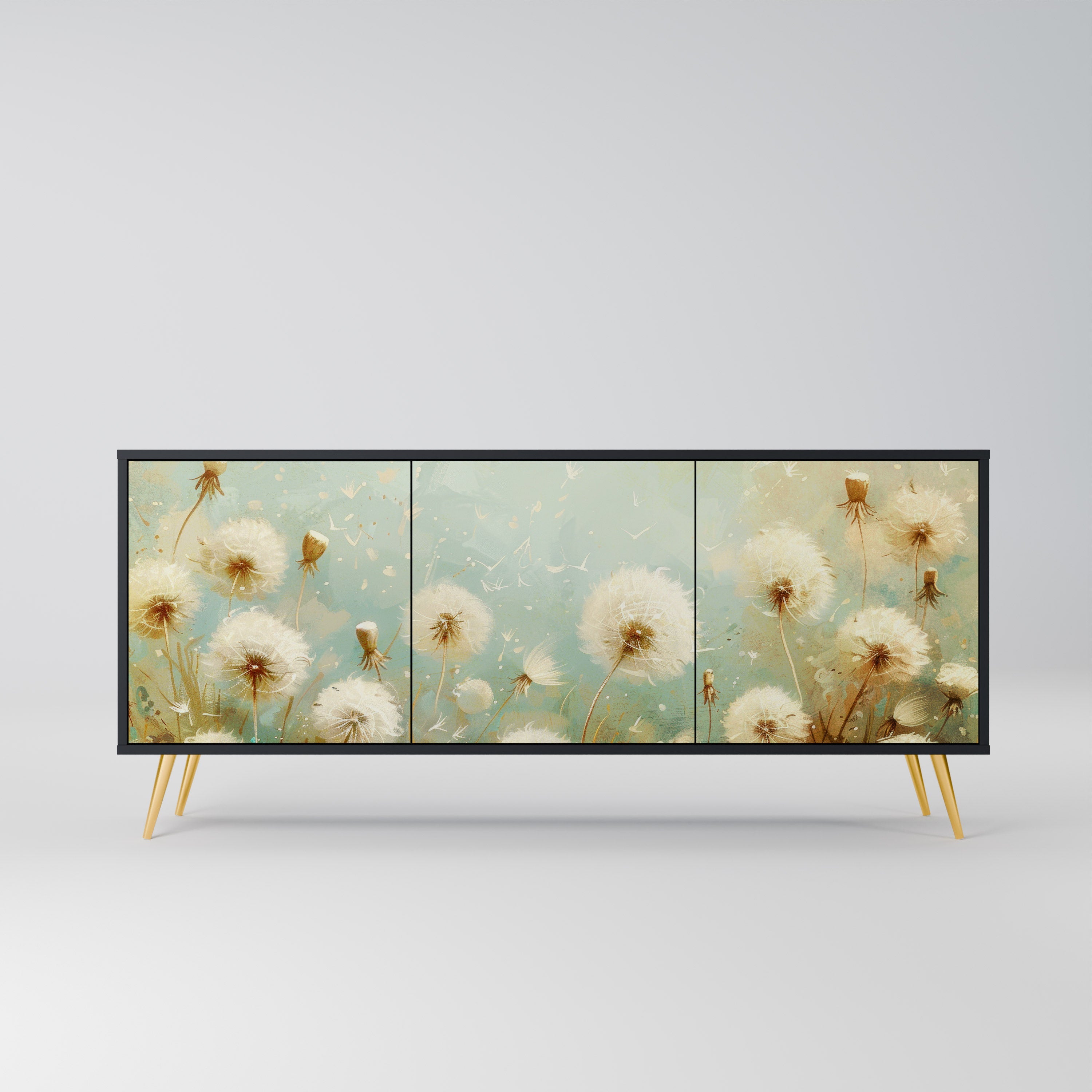 DREAMY MEADOW 3-türiges Sideboard in Schwarz