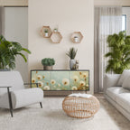 DREAMY MEADOW 3-Door Sideboard in Black Finish