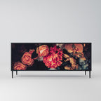 NEVERENDING BLOOM 3-Door Sideboard in Black Finish