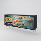 BLOOMING WATERS 3-Door Sideboard in Black Finish