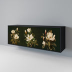 FLORAL NOIR 3-Door Sideboard in Black Finish