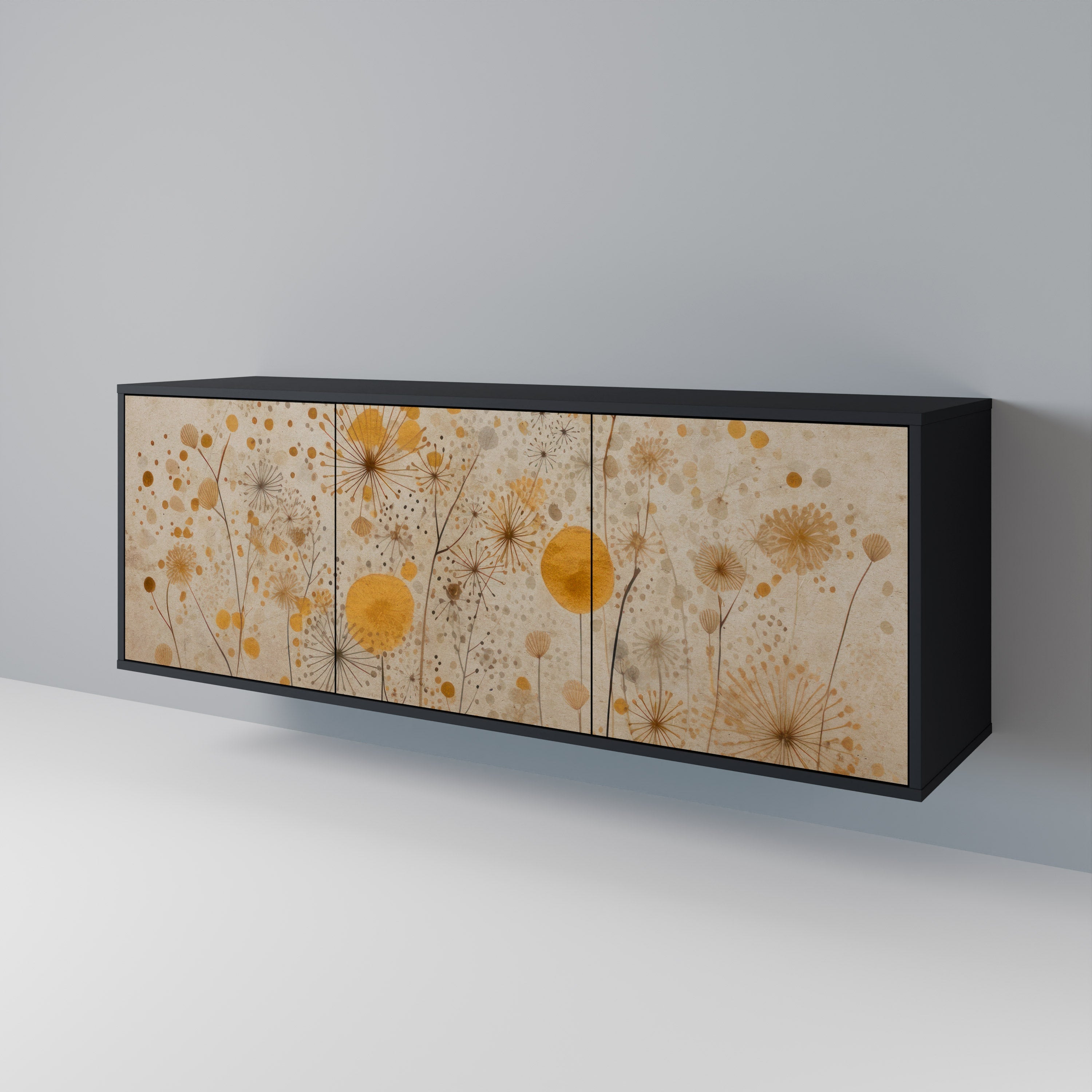 MORNING GLADE 3-türiges Sideboard in Schwarz