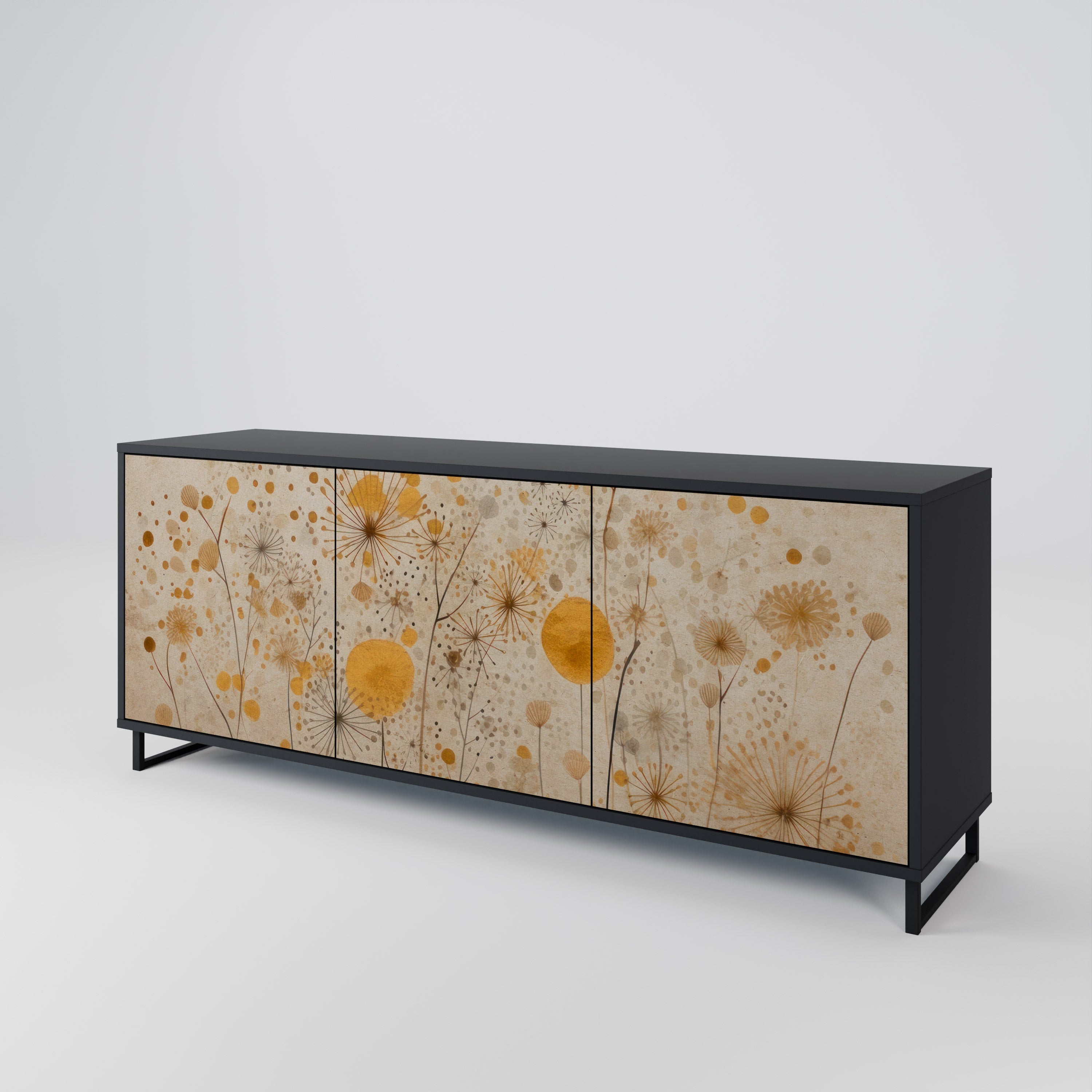MORNING GLADE 3-türiges Sideboard in Schwarz
