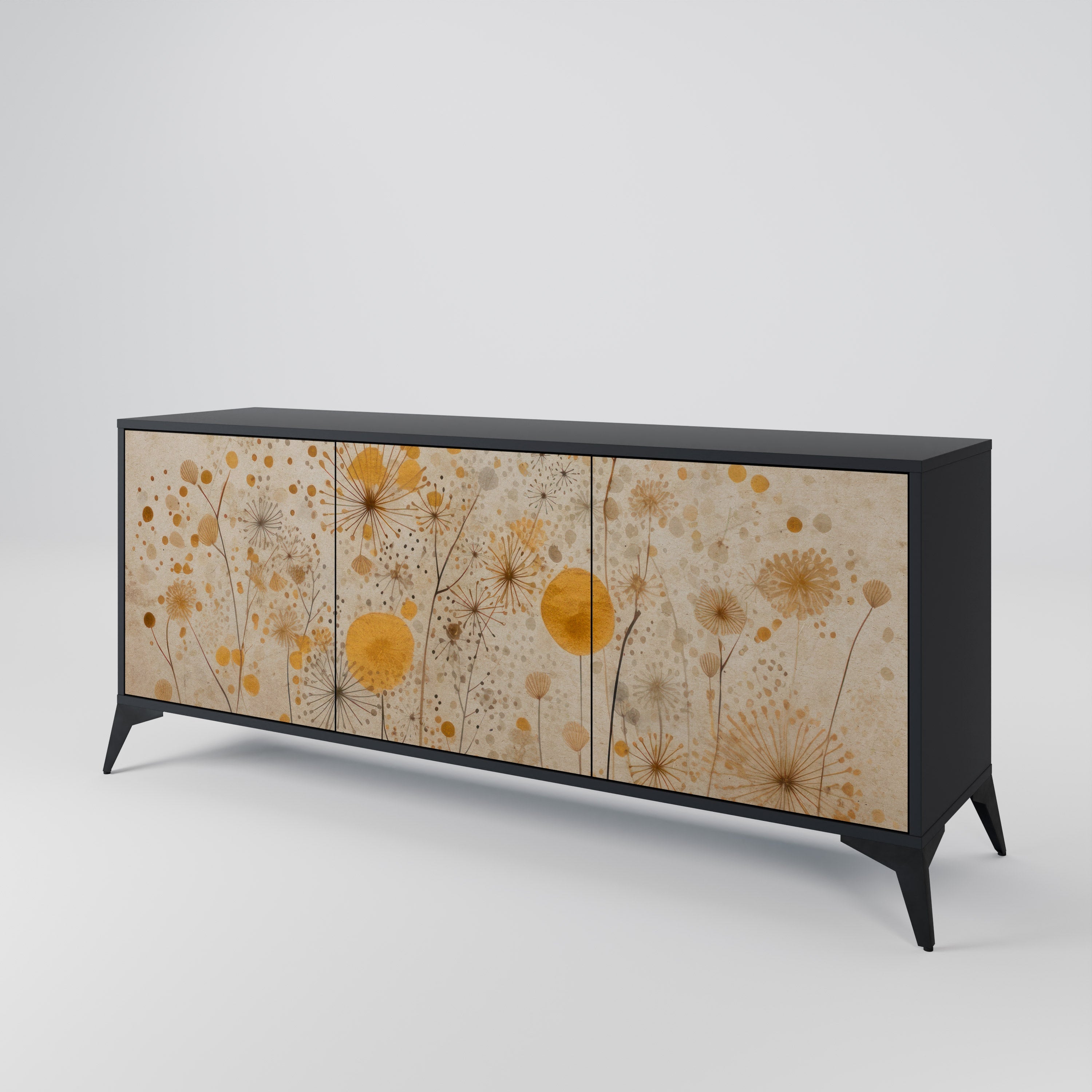 MORNING GLADE 3-türiges Sideboard in Schwarz