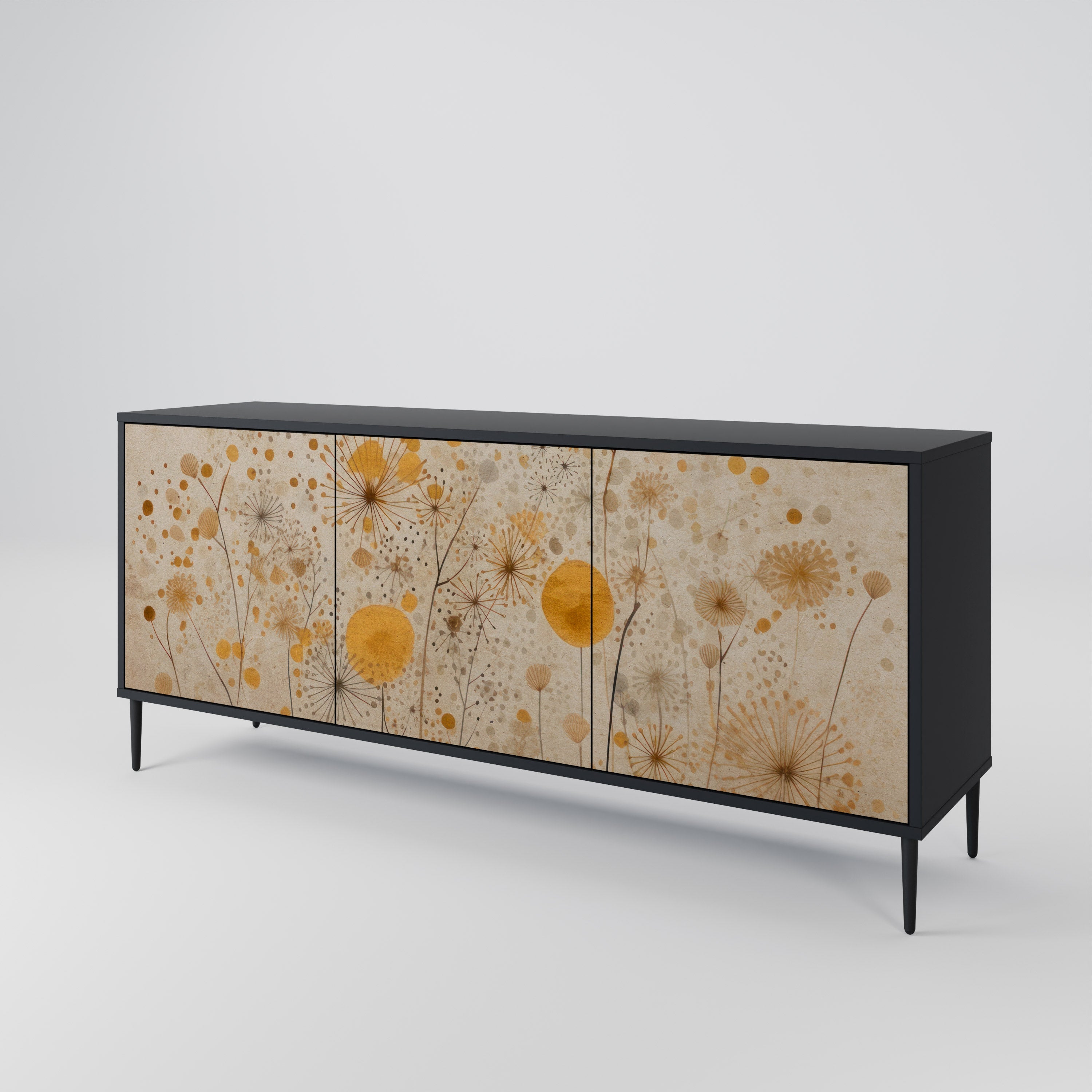 MORNING GLADE 3-türiges Sideboard in Schwarz