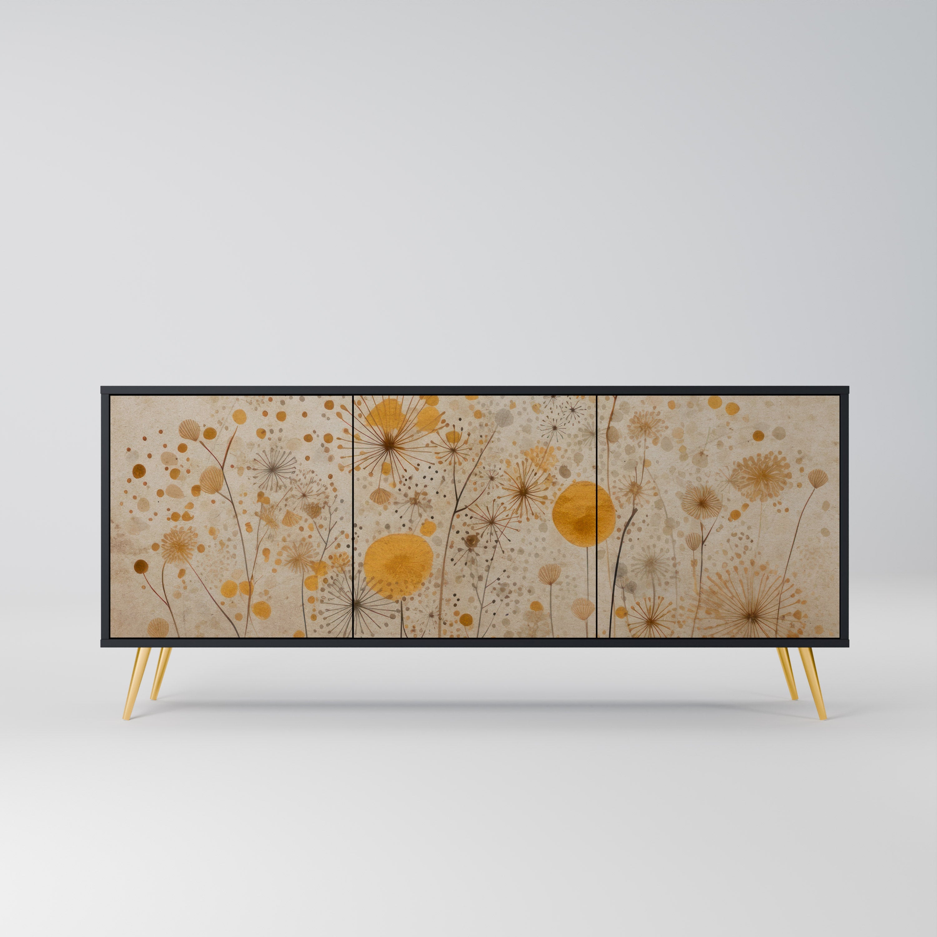 MORNING GLADE 3-türiges Sideboard in Schwarz