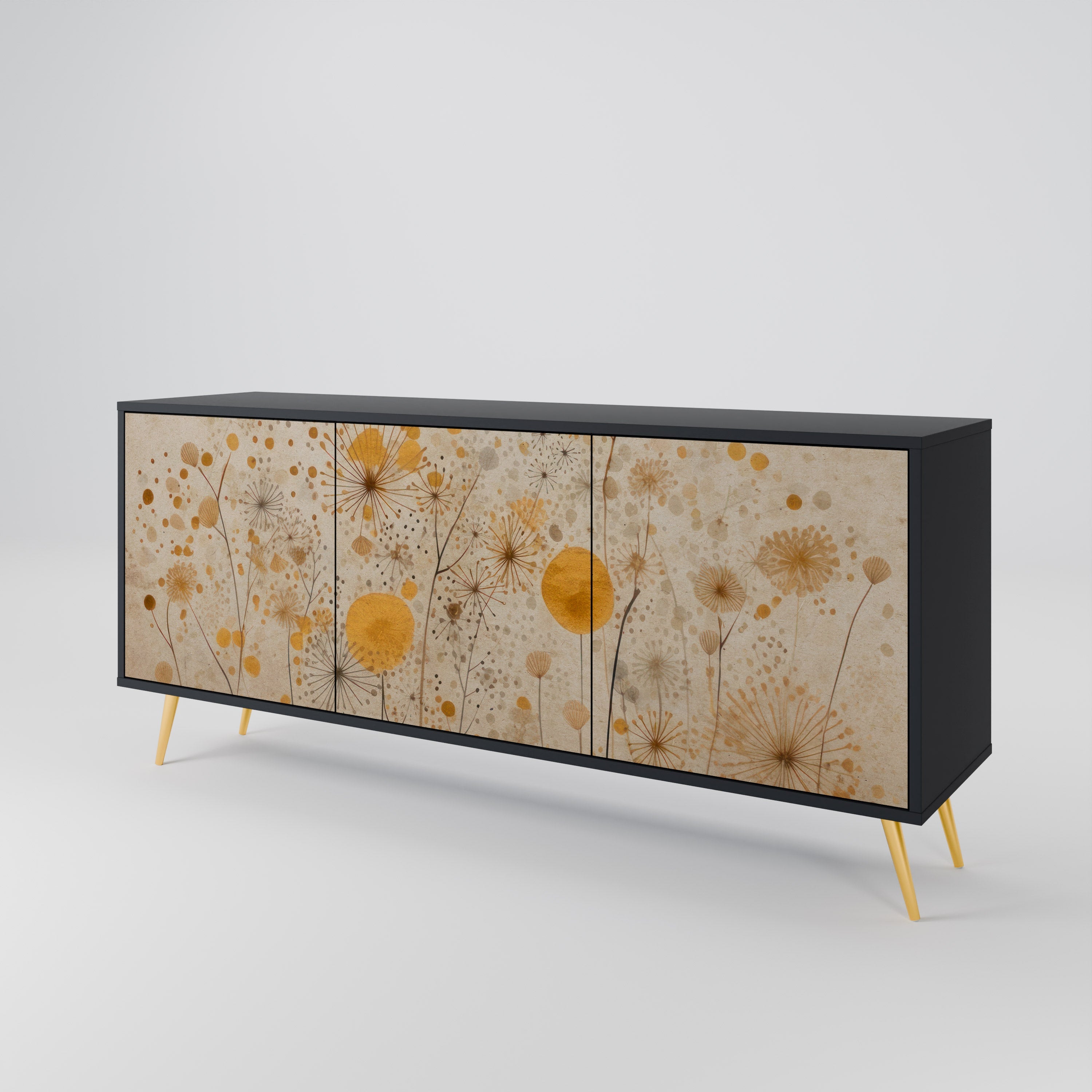 MORNING GLADE 3-türiges Sideboard in Schwarz