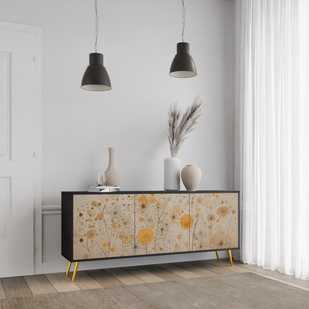MORNING GLADE 3-türiges Sideboard in Schwarz