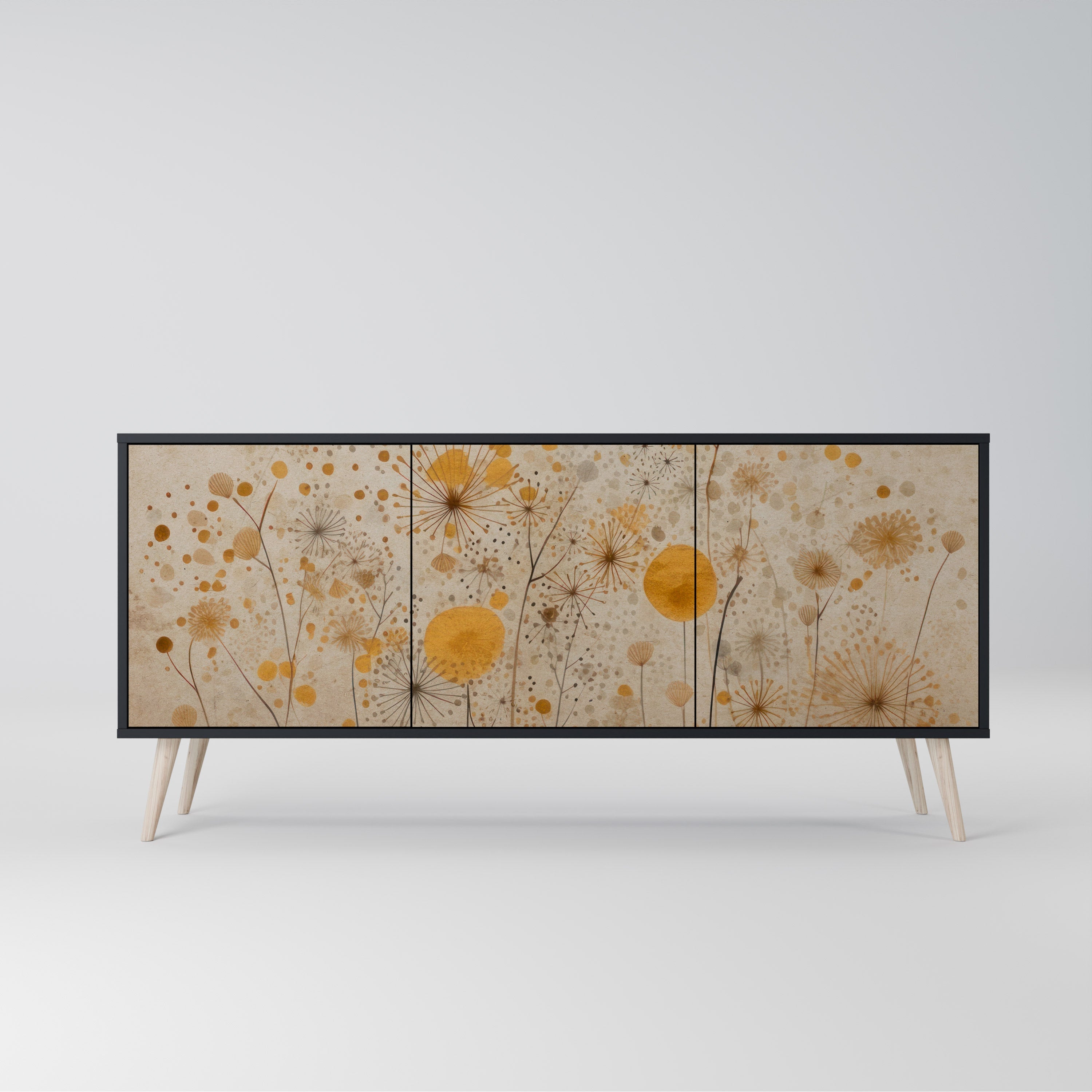MORNING GLADE 3-türiges Sideboard in Schwarz