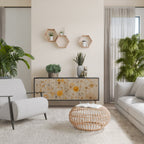 MORNING GLADE 3-Door Sideboard in Black Finish