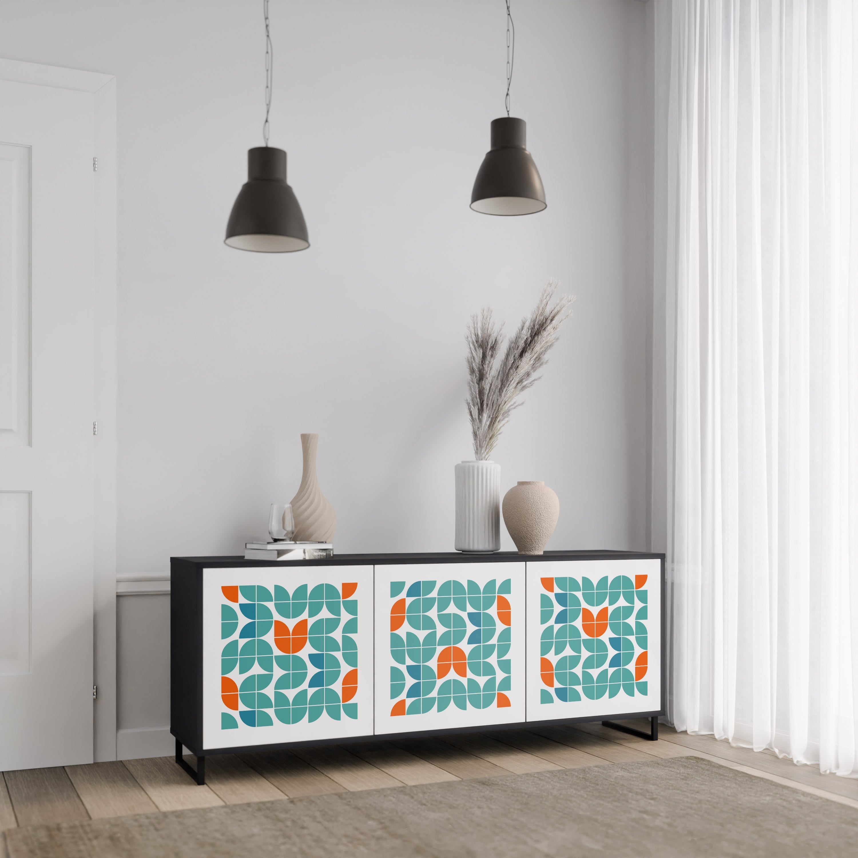 BE THE CHANGE 3-türiges Sideboard in Schwarz